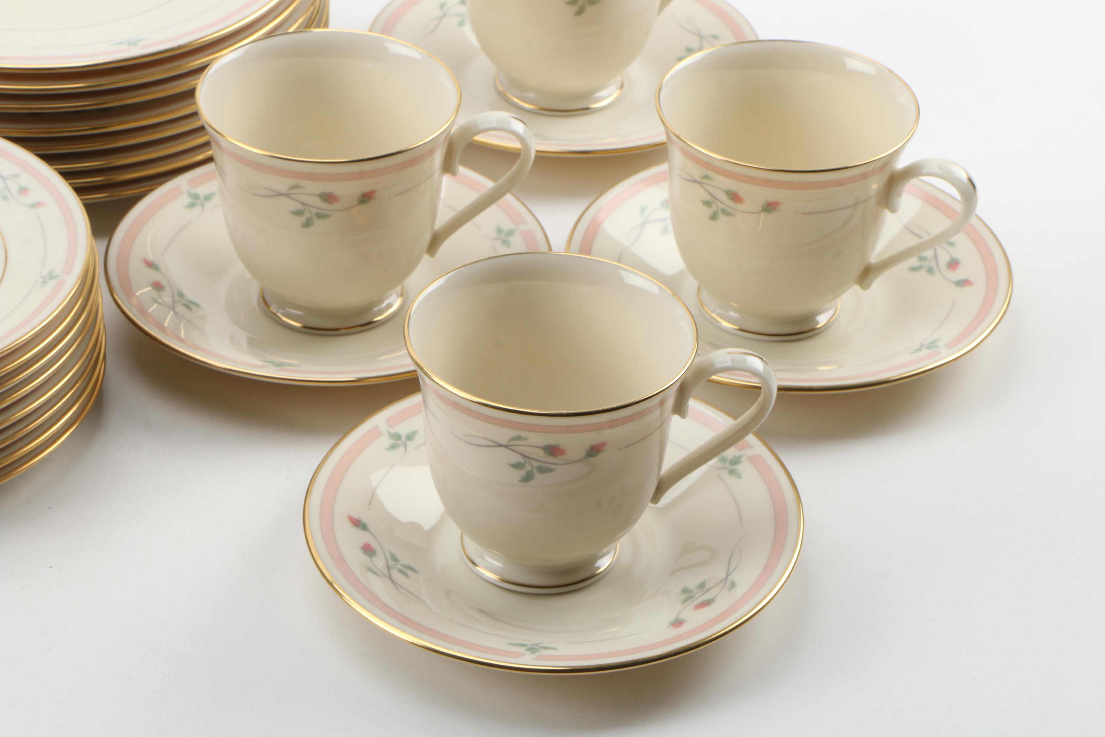 Lenox "Rose Manor Pink" China Dinnerware for Eight, 1985 - 1999