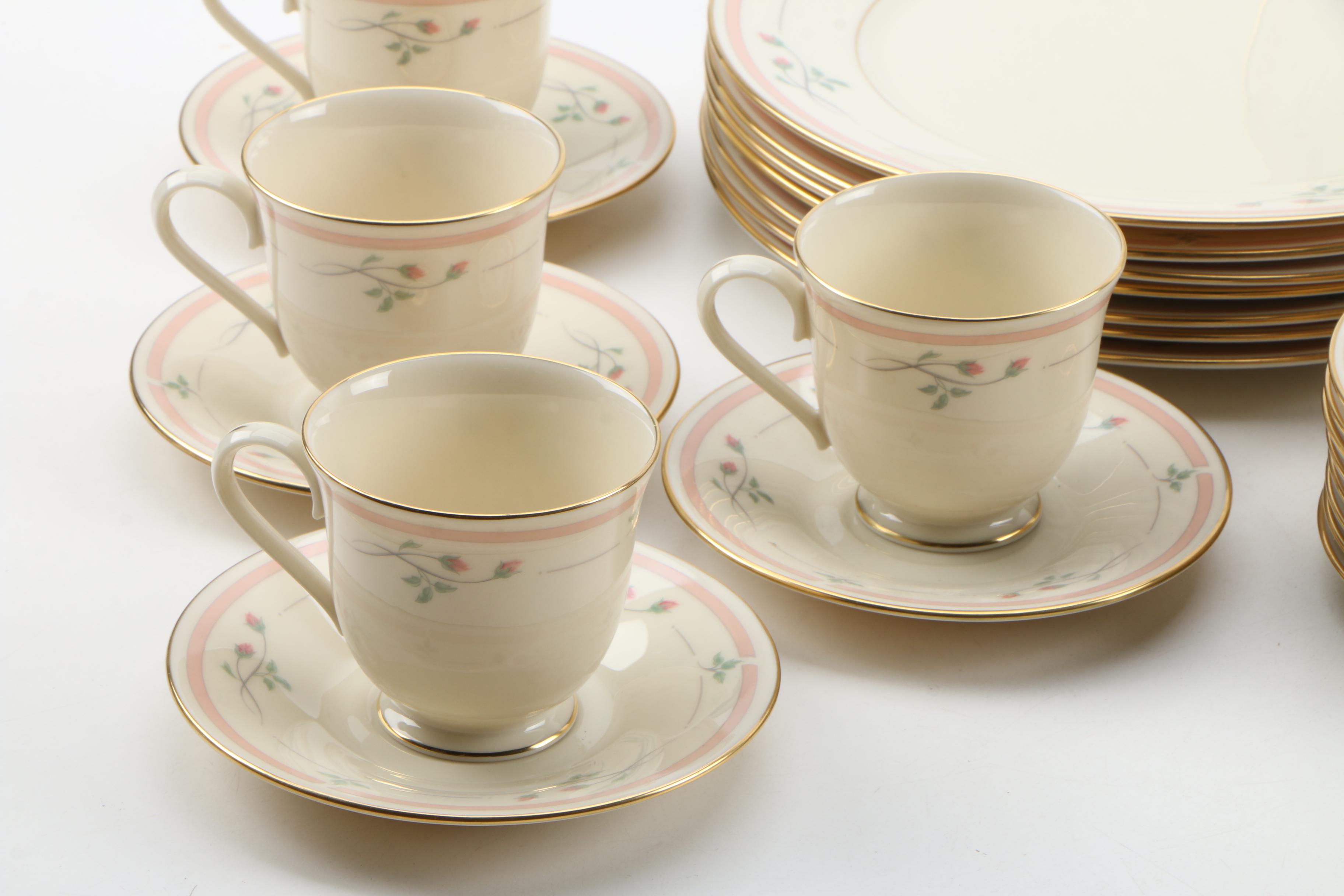 Lenox "Rose Manor Pink" China Dinnerware for Eight, 1985 - 1999