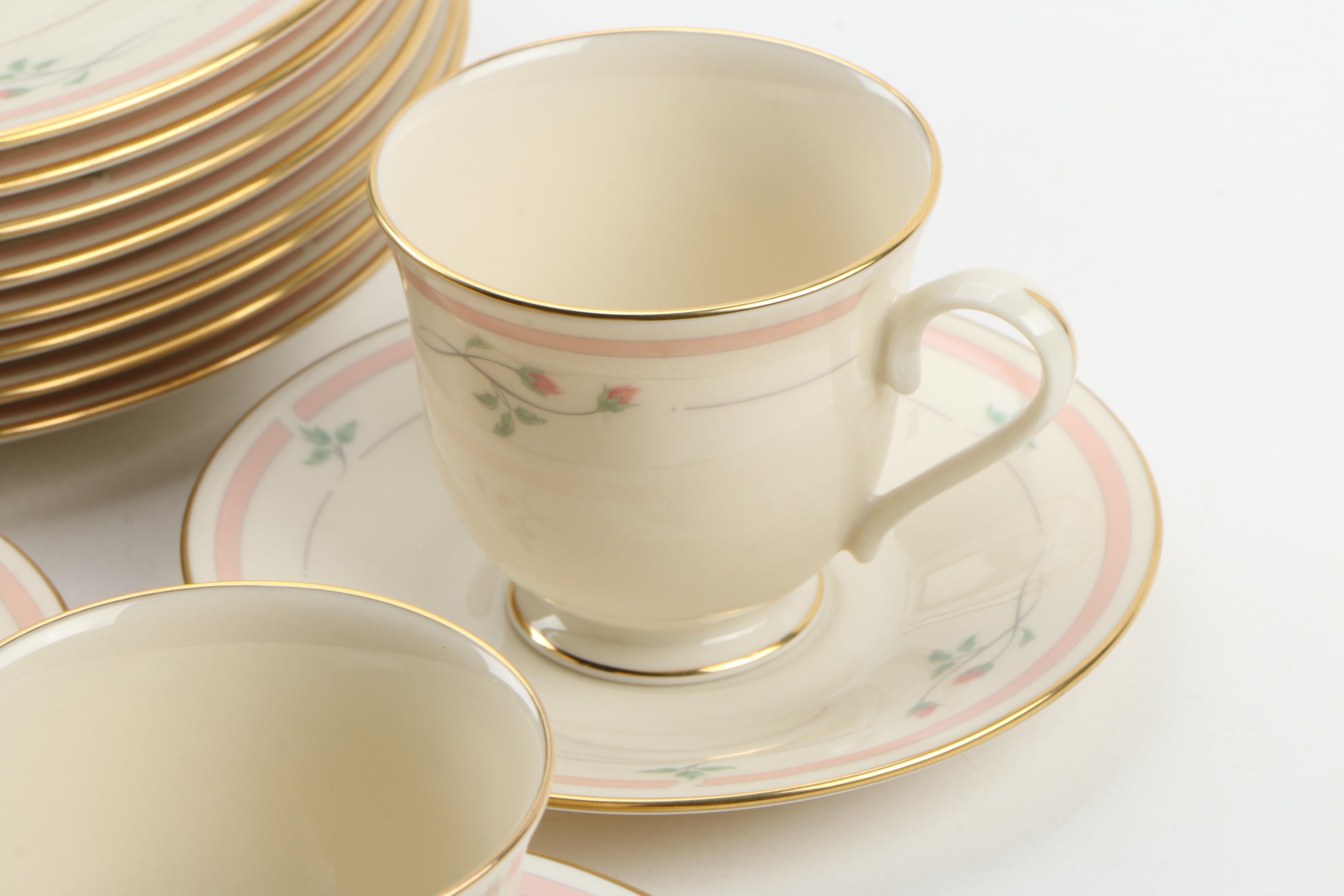 Lenox "Rose Manor Pink" China Dinnerware for Eight, 1985 - 1999