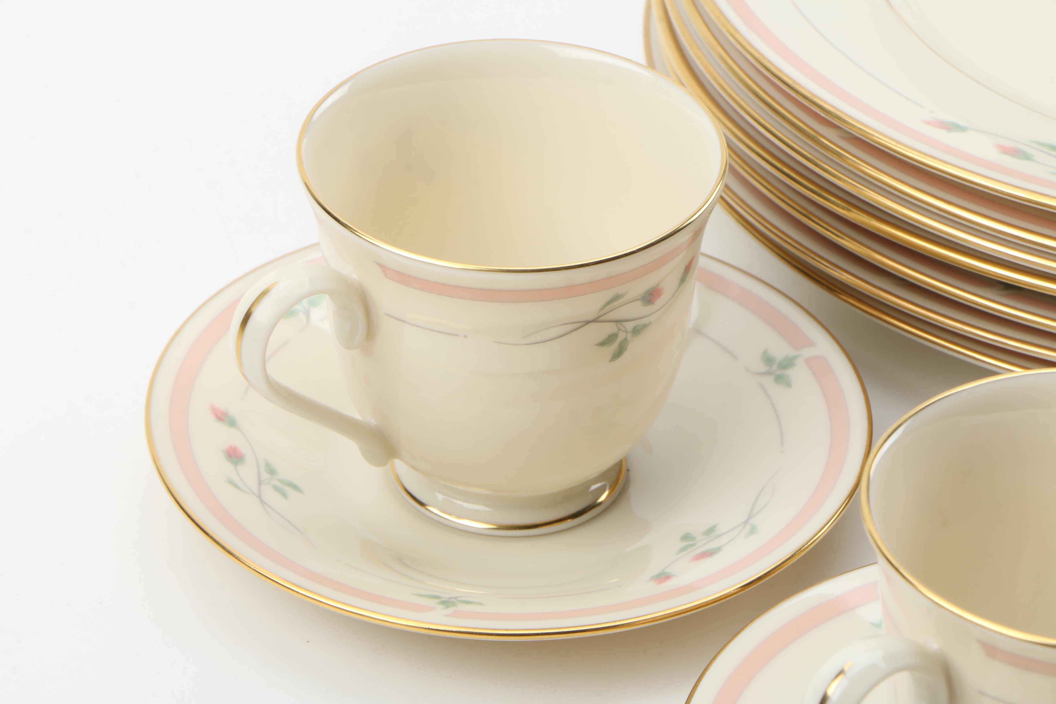 Lenox "Rose Manor Pink" China Dinnerware for Eight, 1985 - 1999