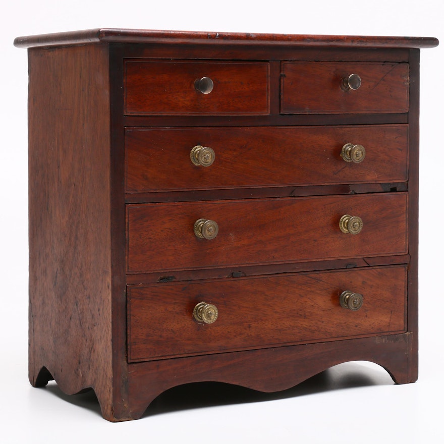 Salesman's Sample Chest of Drawers in Mahogany, 19th Century