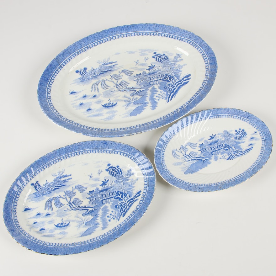 Henry Alcock & Co. "Ching" Earthenware Platters, Late 19th Century