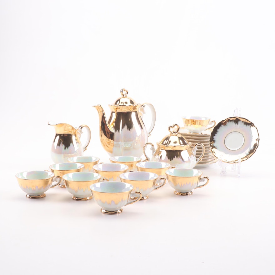 Bavarian Pearlized Porcelain Tea Set