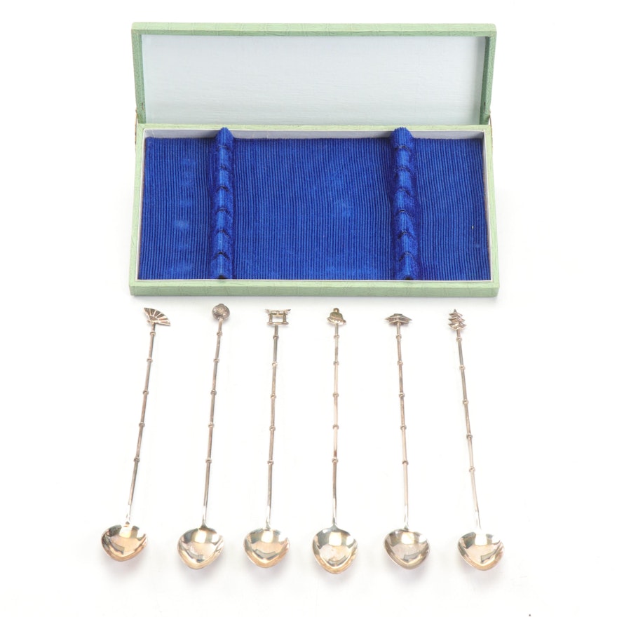 Kim Seybert Chinoiserie Sterling Iced Tea Spoons