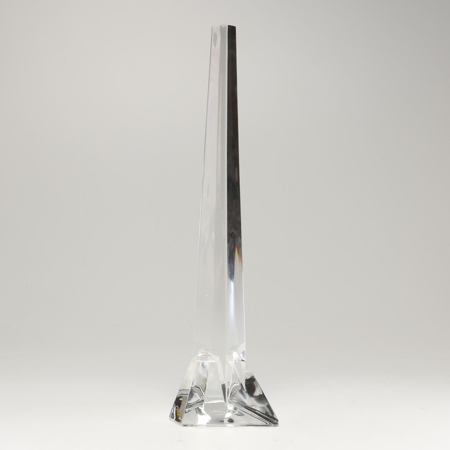 Tiffany & Co. Tall Crystal Iceberg Obelisk Sculpture