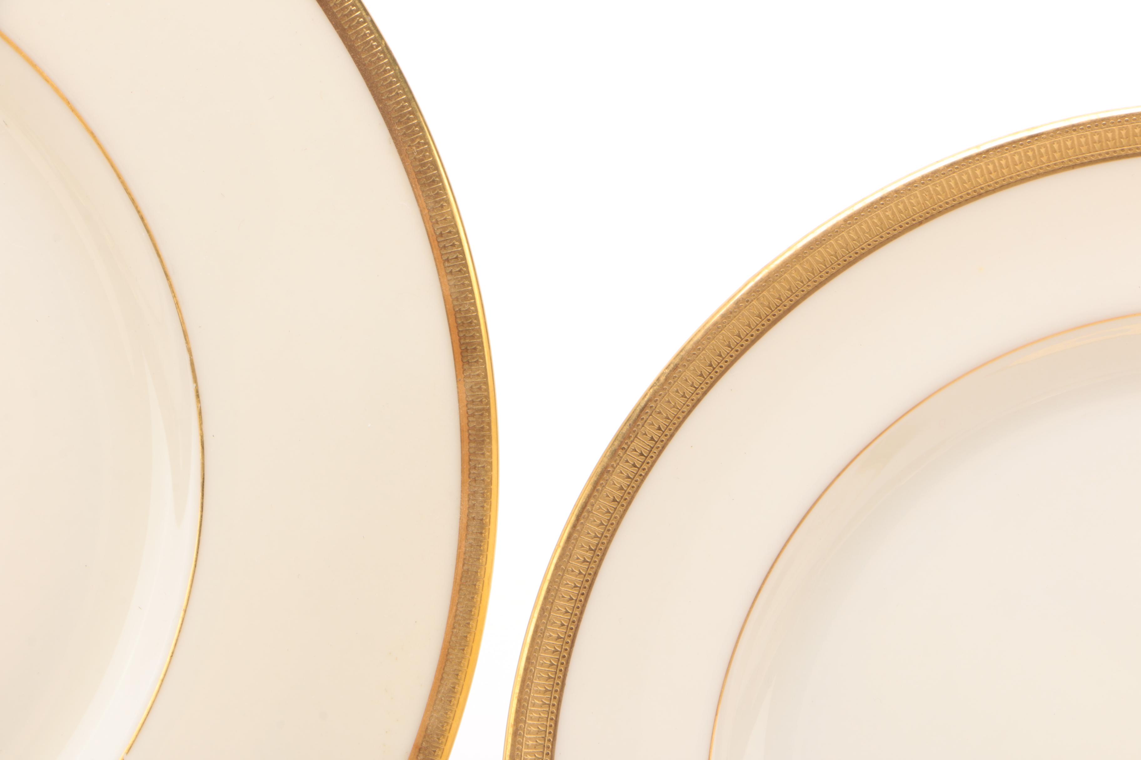 Lenox "Tuxedo" and Other Gold Rimmed Lenox China Dinnerware