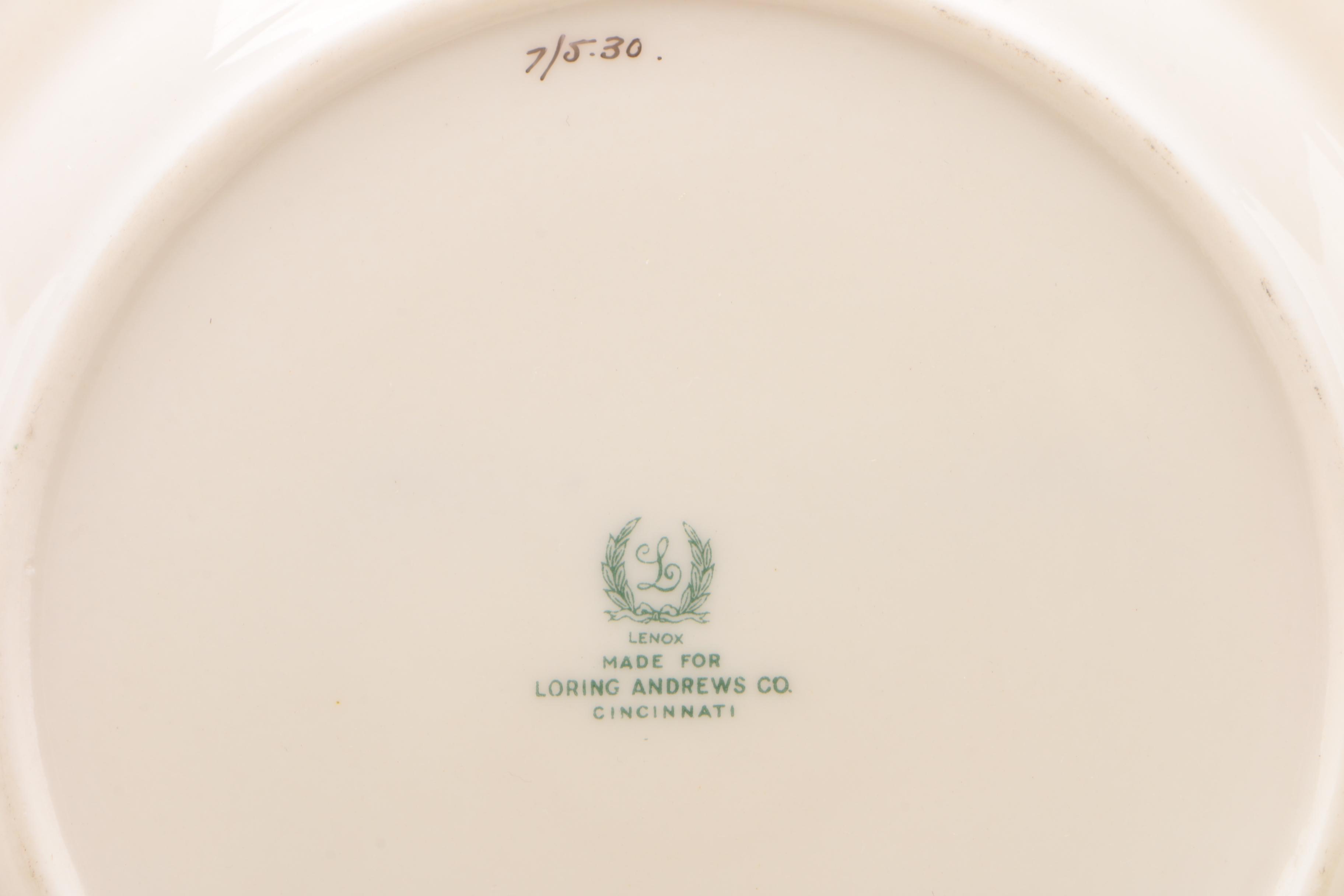 Lenox "Tuxedo" and Other Gold Rimmed Lenox China Dinnerware