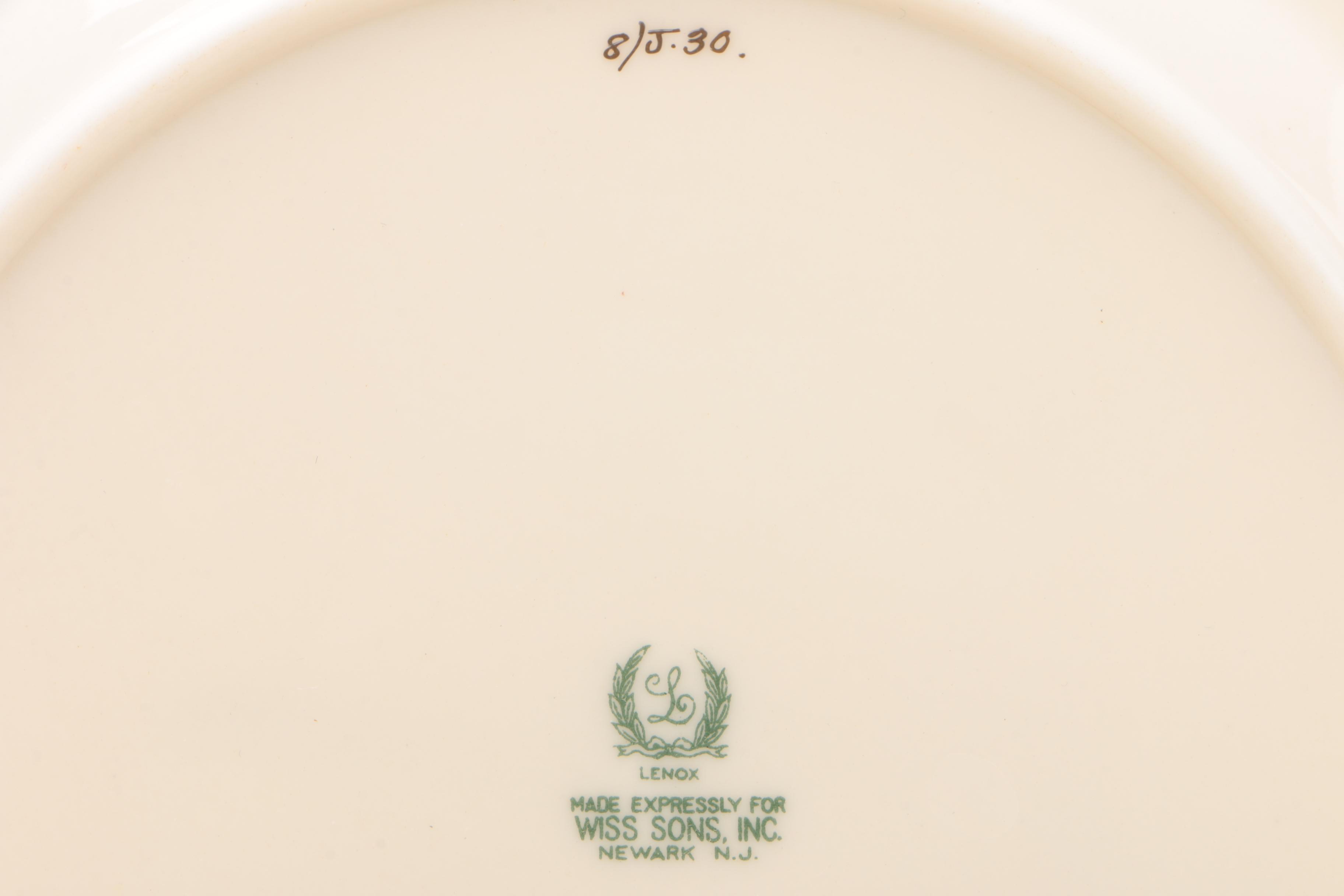 Lenox "Tuxedo" and Other Gold Rimmed Lenox China Dinnerware