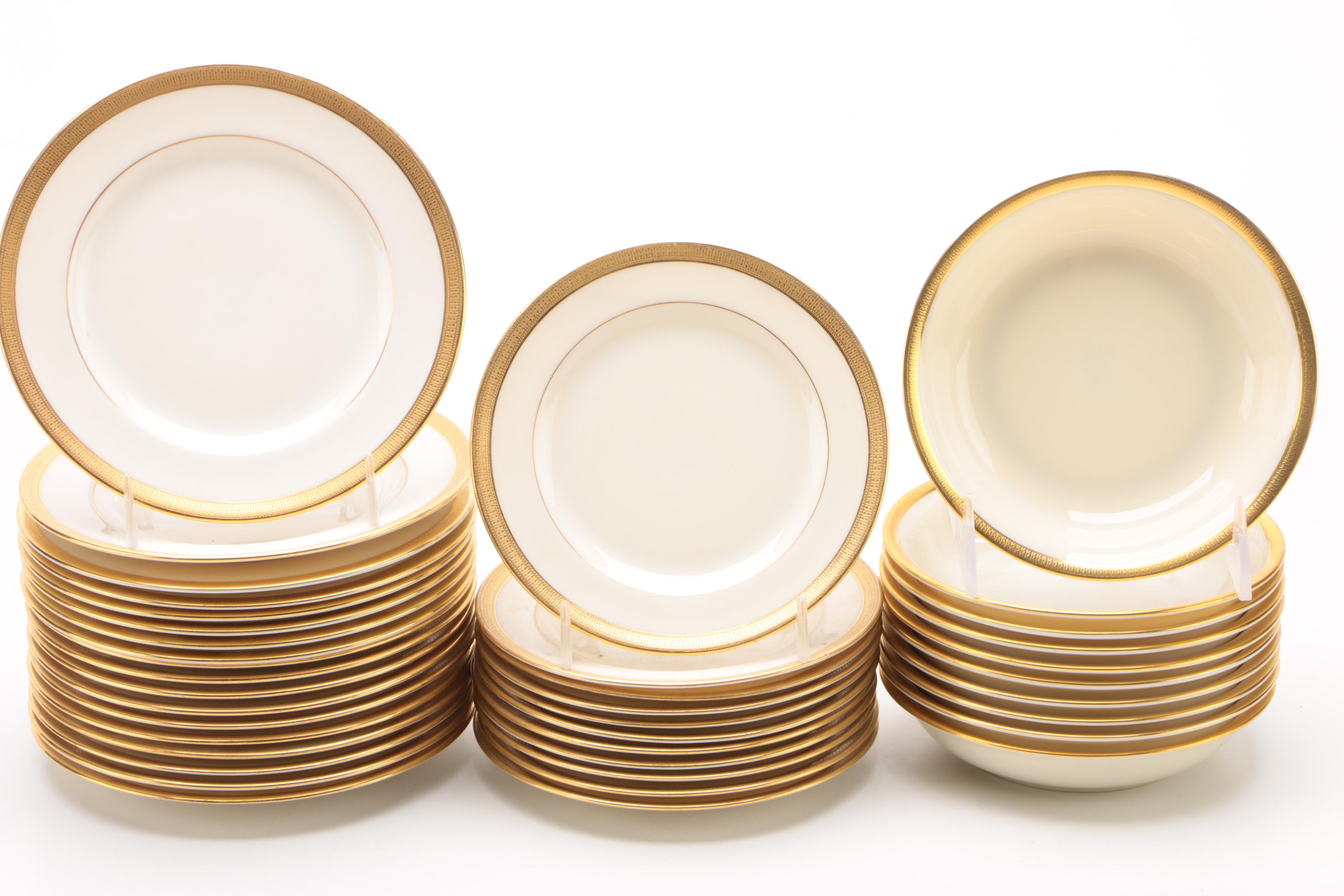 Lenox "Tuxedo" and Other Gold Rimmed Lenox China Dinnerware