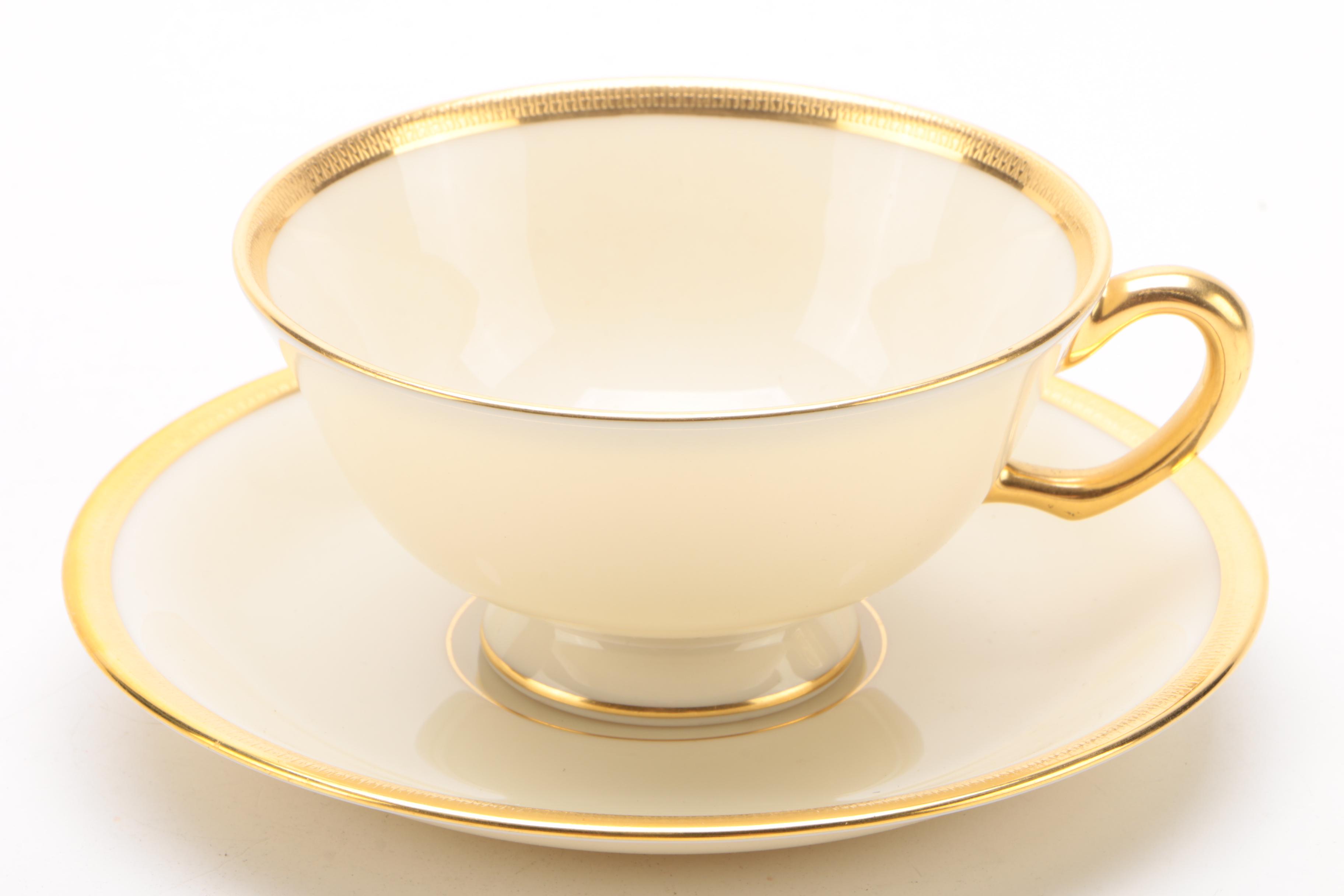 Lenox "Tuxedo" and Other Gold Rimmed Lenox China Dinnerware