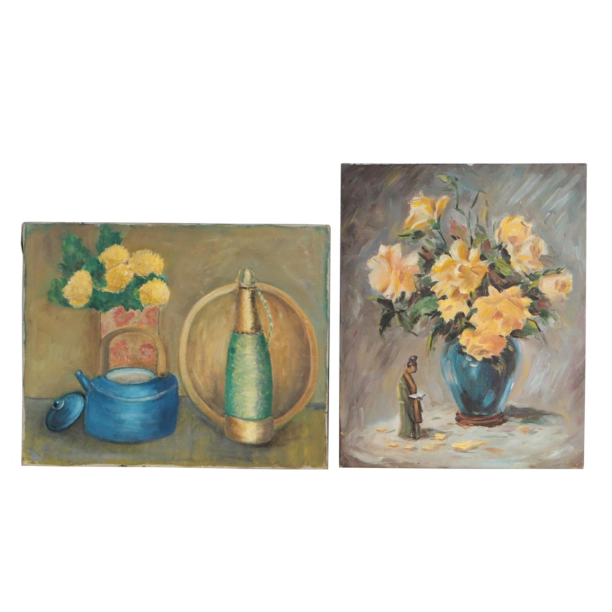 Late 20th Century Still Life Oil Paintings