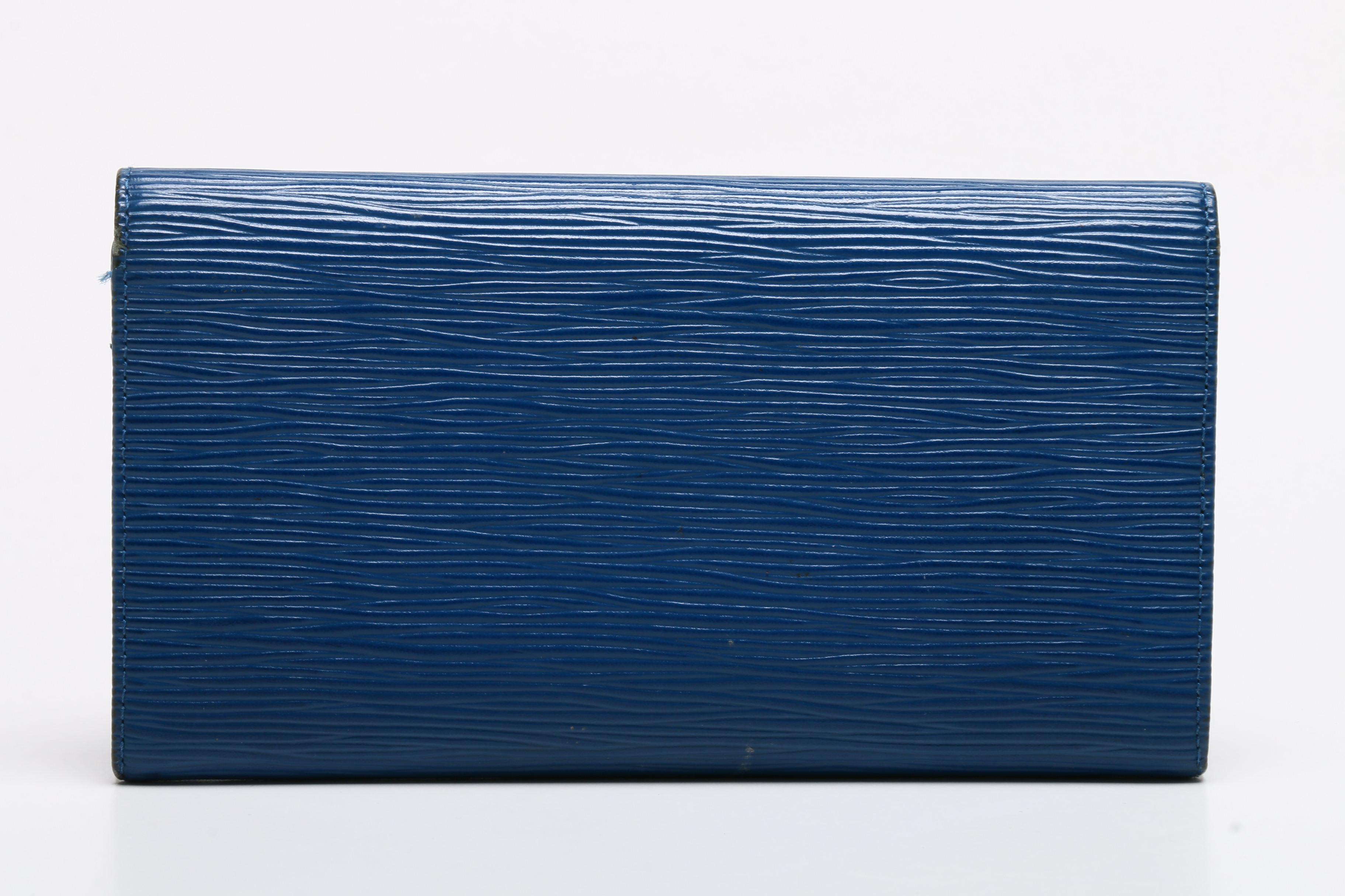 Louis Vuitton Toledo Blue EPI Leather Sarah Wallet and Borneo Green Key Holder