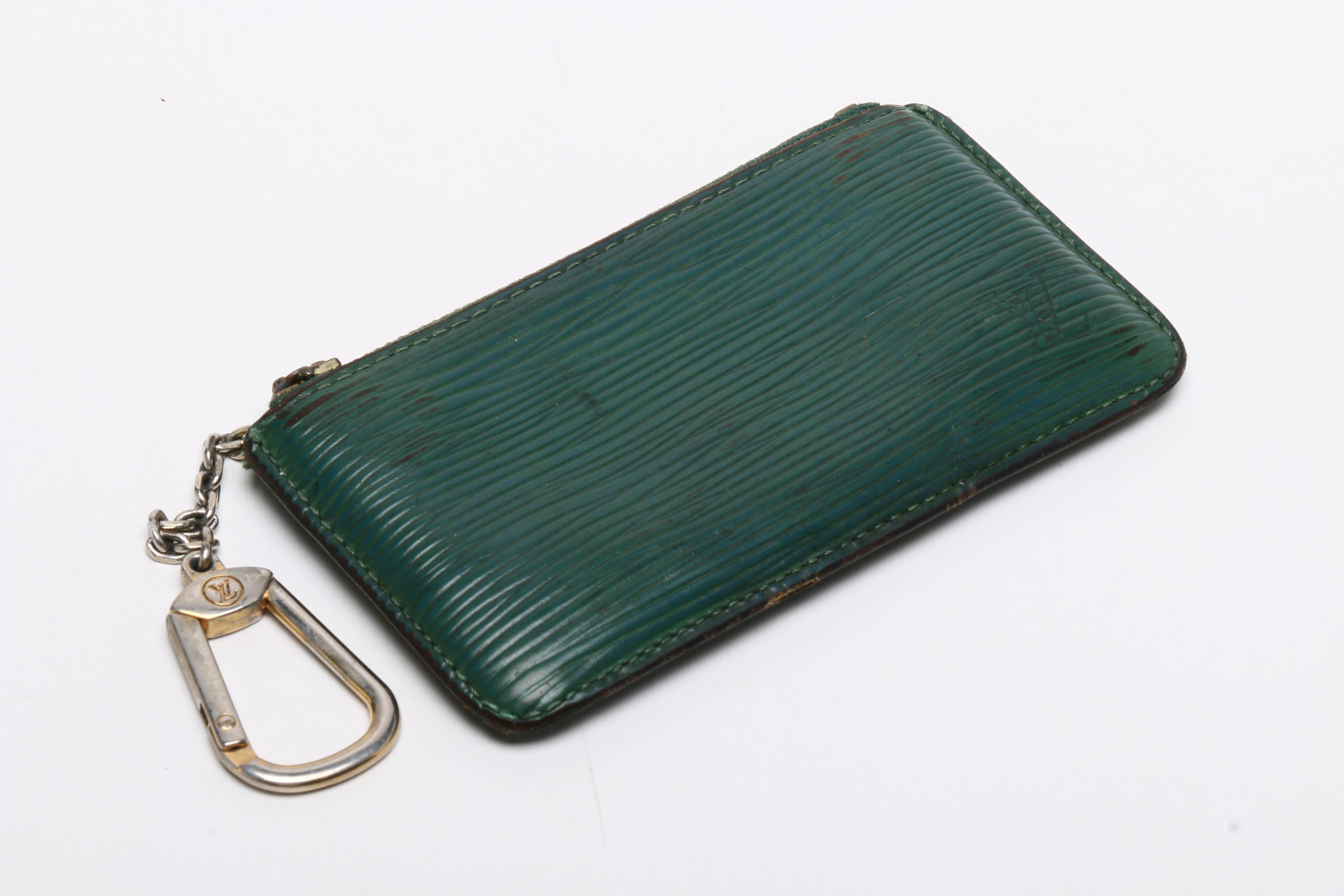 Louis Vuitton Toledo Blue EPI Leather Sarah Wallet and Borneo Green Key Holder