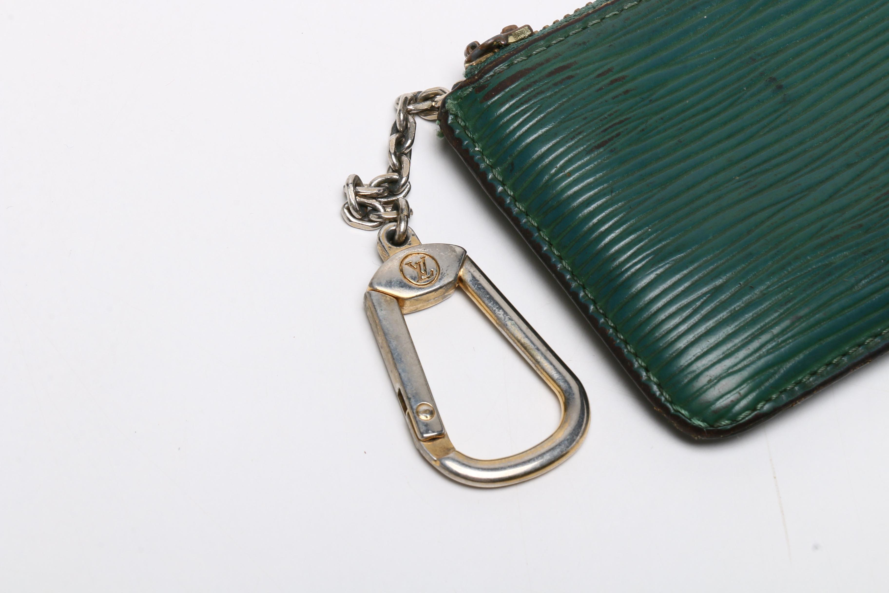 Louis Vuitton Toledo Blue EPI Leather Sarah Wallet and Borneo Green Key Holder