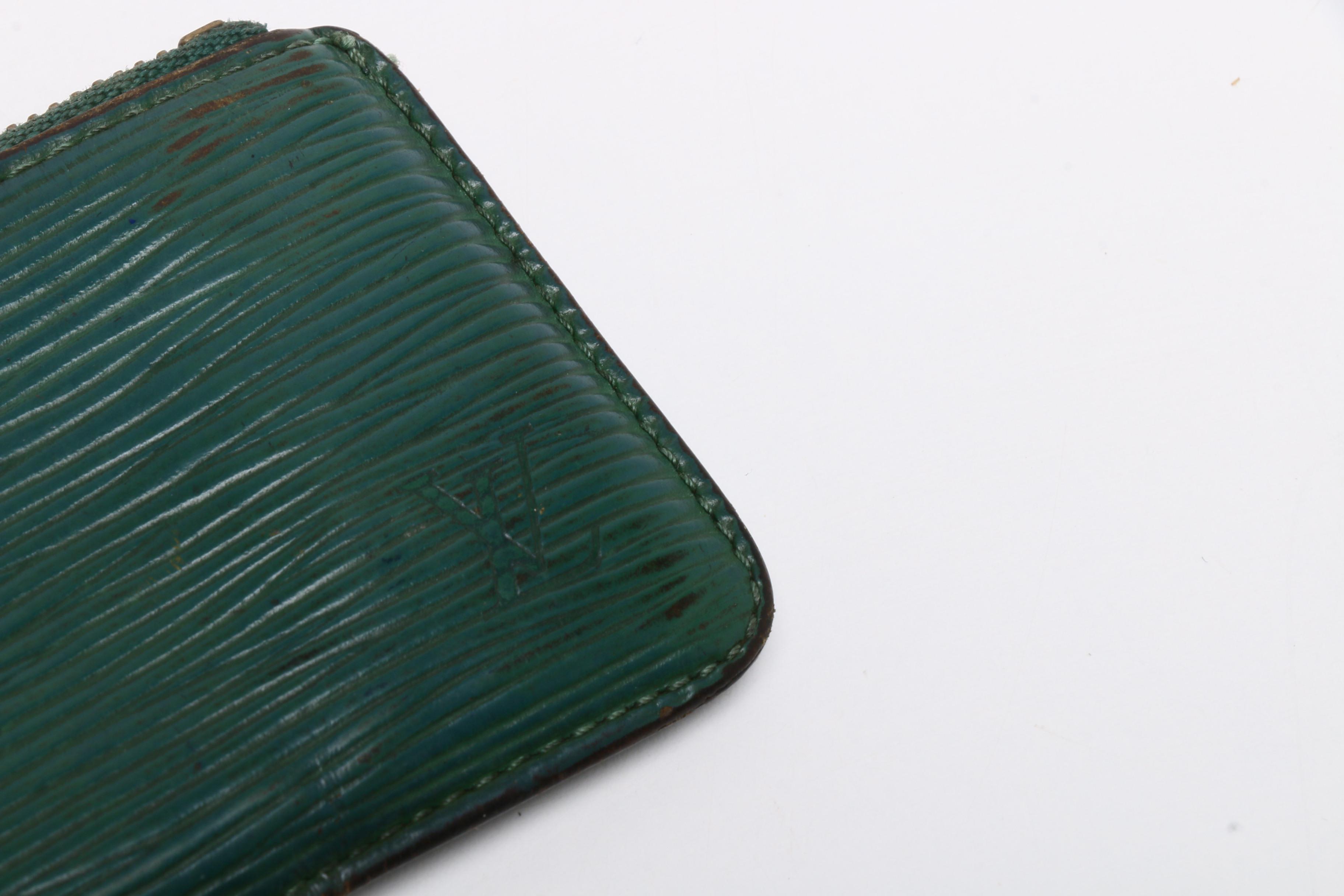 Louis Vuitton Toledo Blue EPI Leather Sarah Wallet and Borneo Green Key Holder