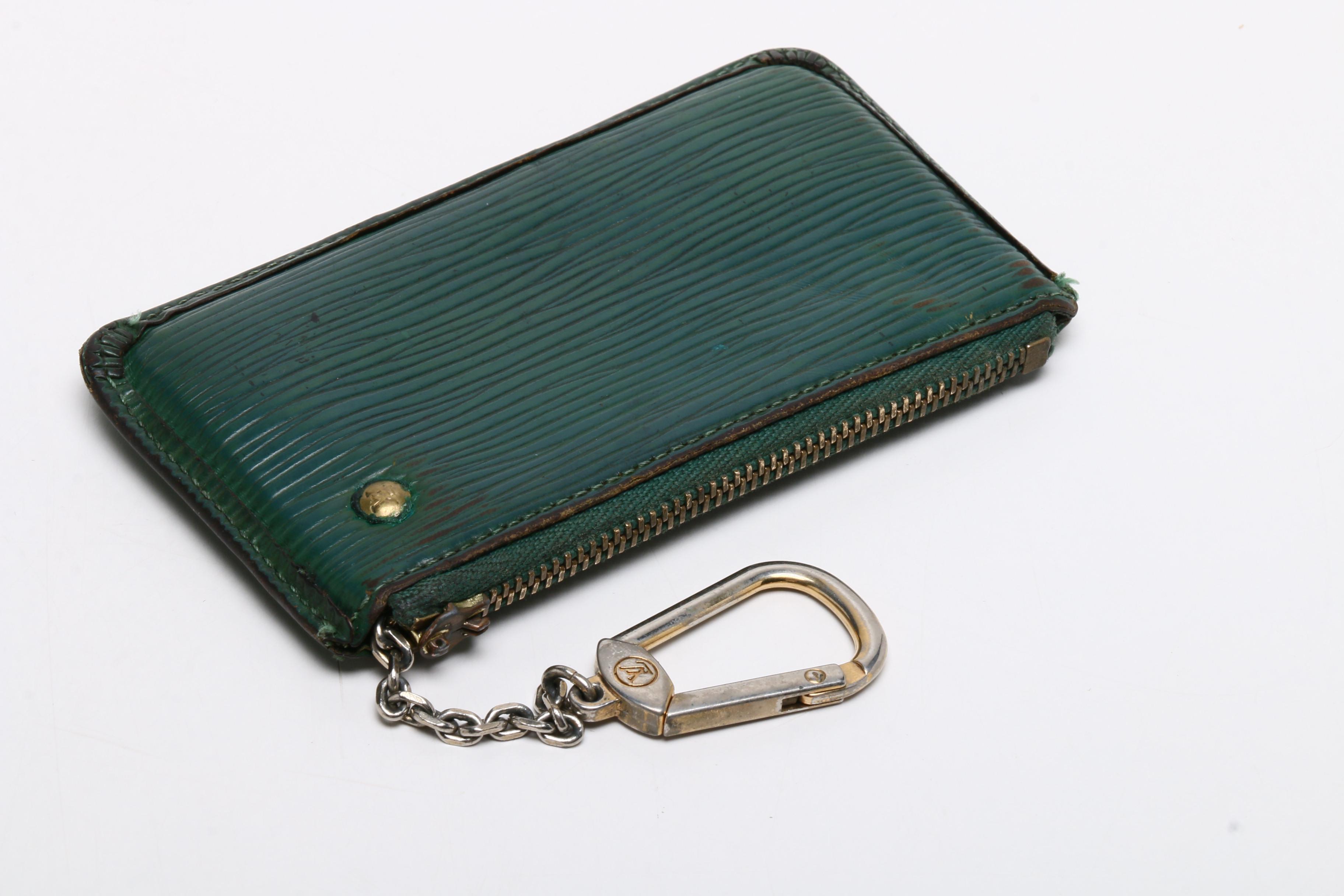 Louis Vuitton Toledo Blue EPI Leather Sarah Wallet and Borneo Green Key Holder