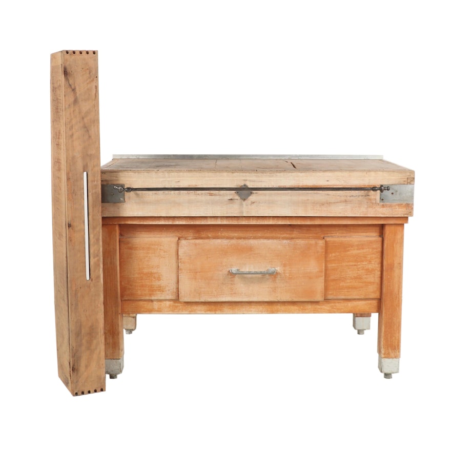 French Commercial Wooden Butcher Block, Mid-19th Century and Later