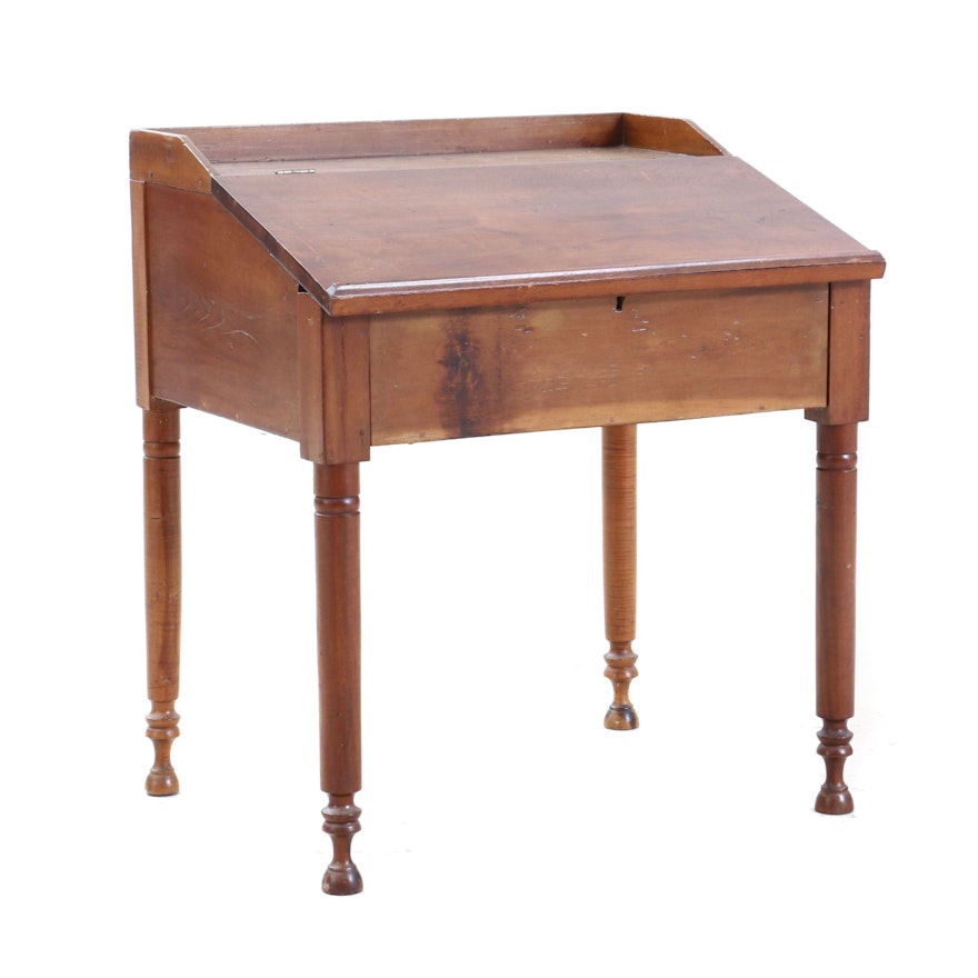 American Late Federal Cherry Secretary's Desk, Mid-19th Century