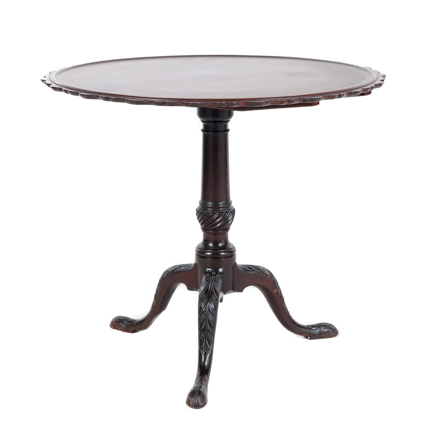 Round Tilt Top Side Table; Late 19th, Early 20th Century