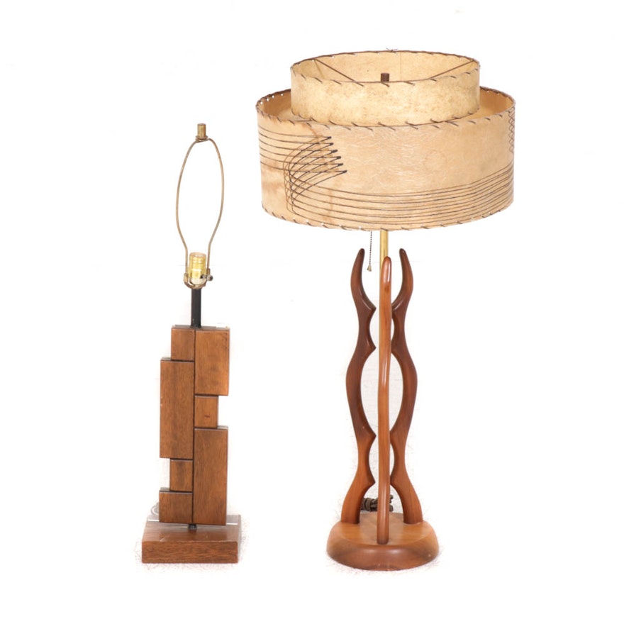 Mid Century Modern Wood Table Lamps