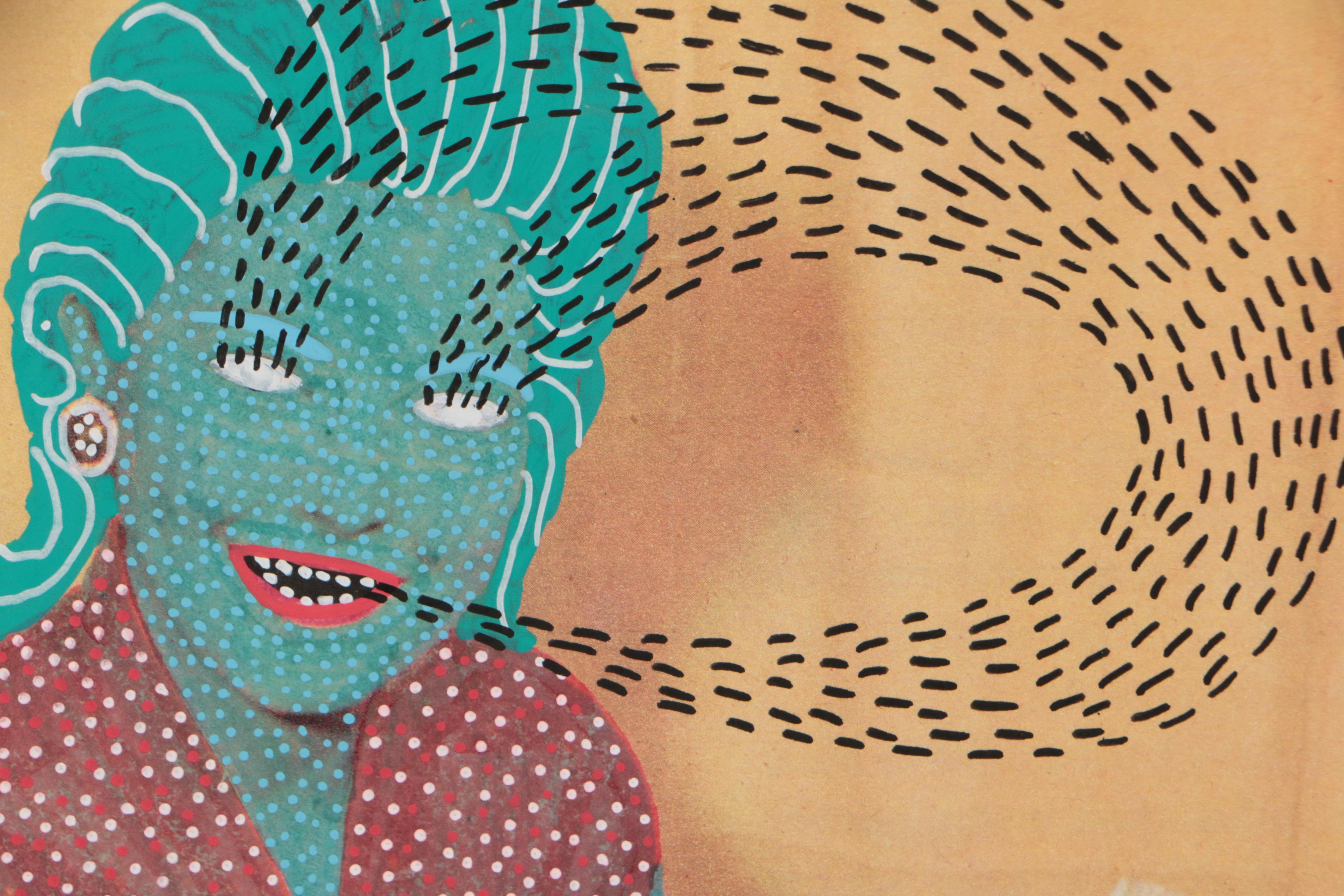 John McKie Gouache Painting on Halftone Collotype