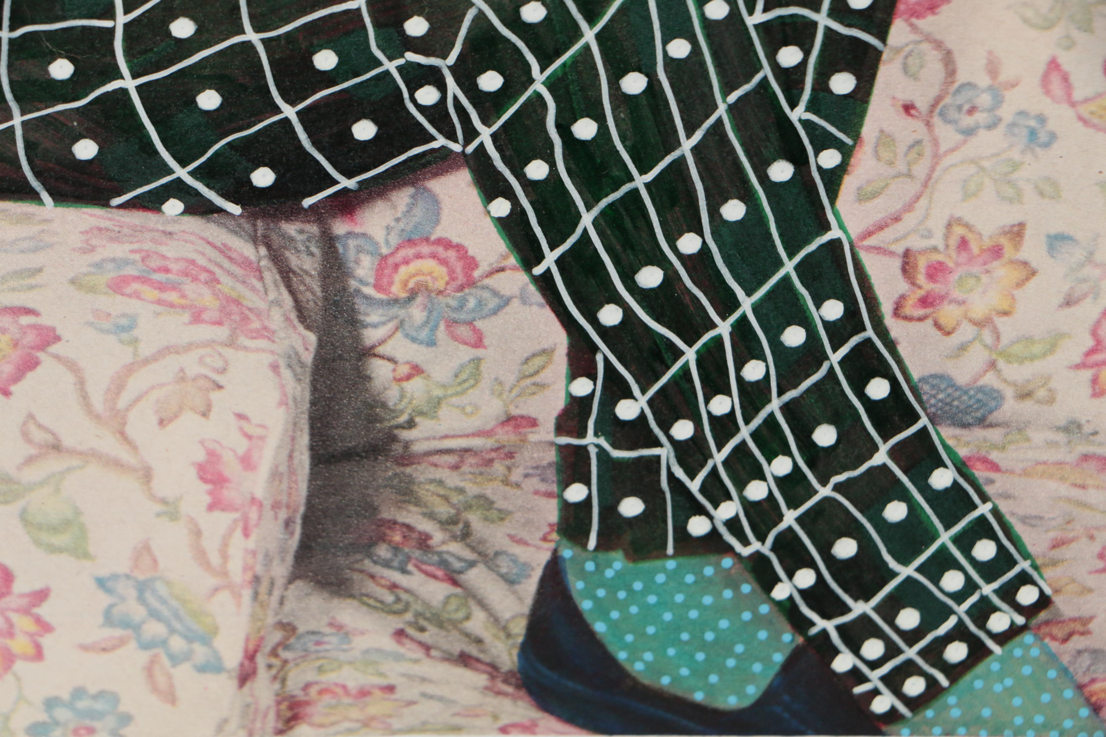 John McKie Gouache Painting on Halftone Collotype