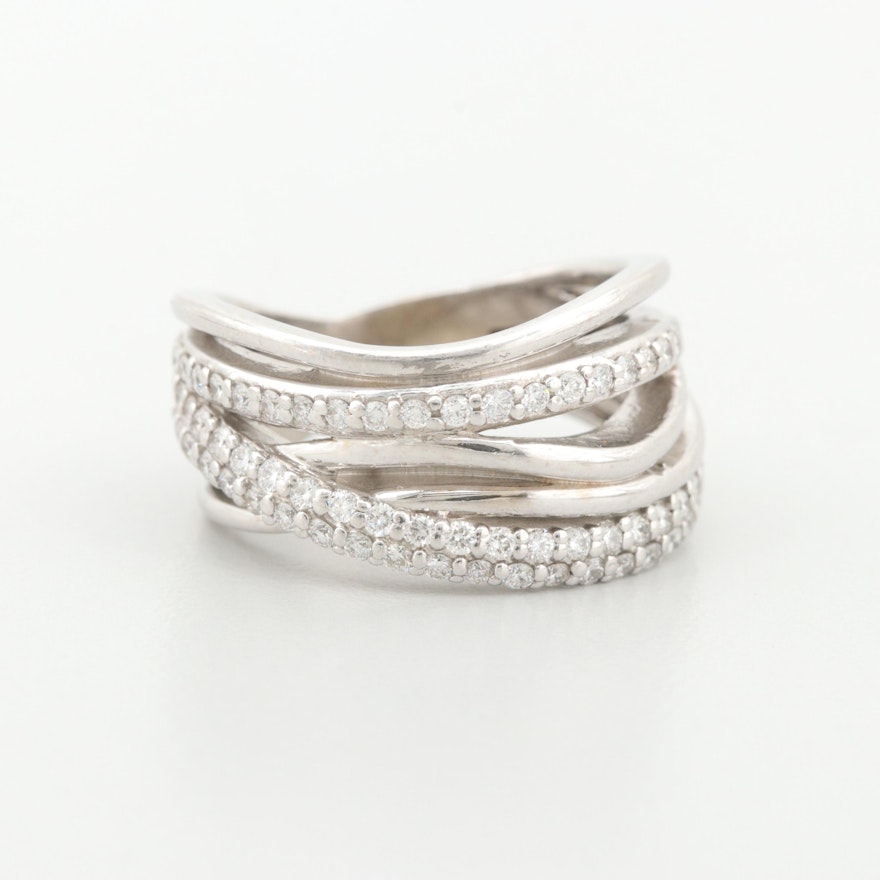 14K White Gold Diamond Multi-Band Ring