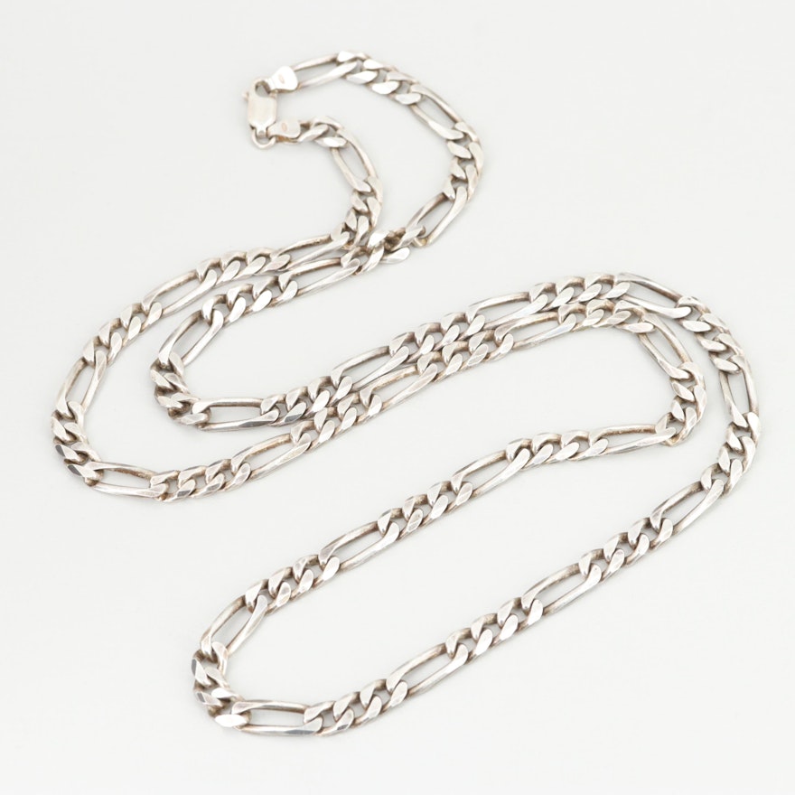 Sterling Silver Figaro Chain Necklace