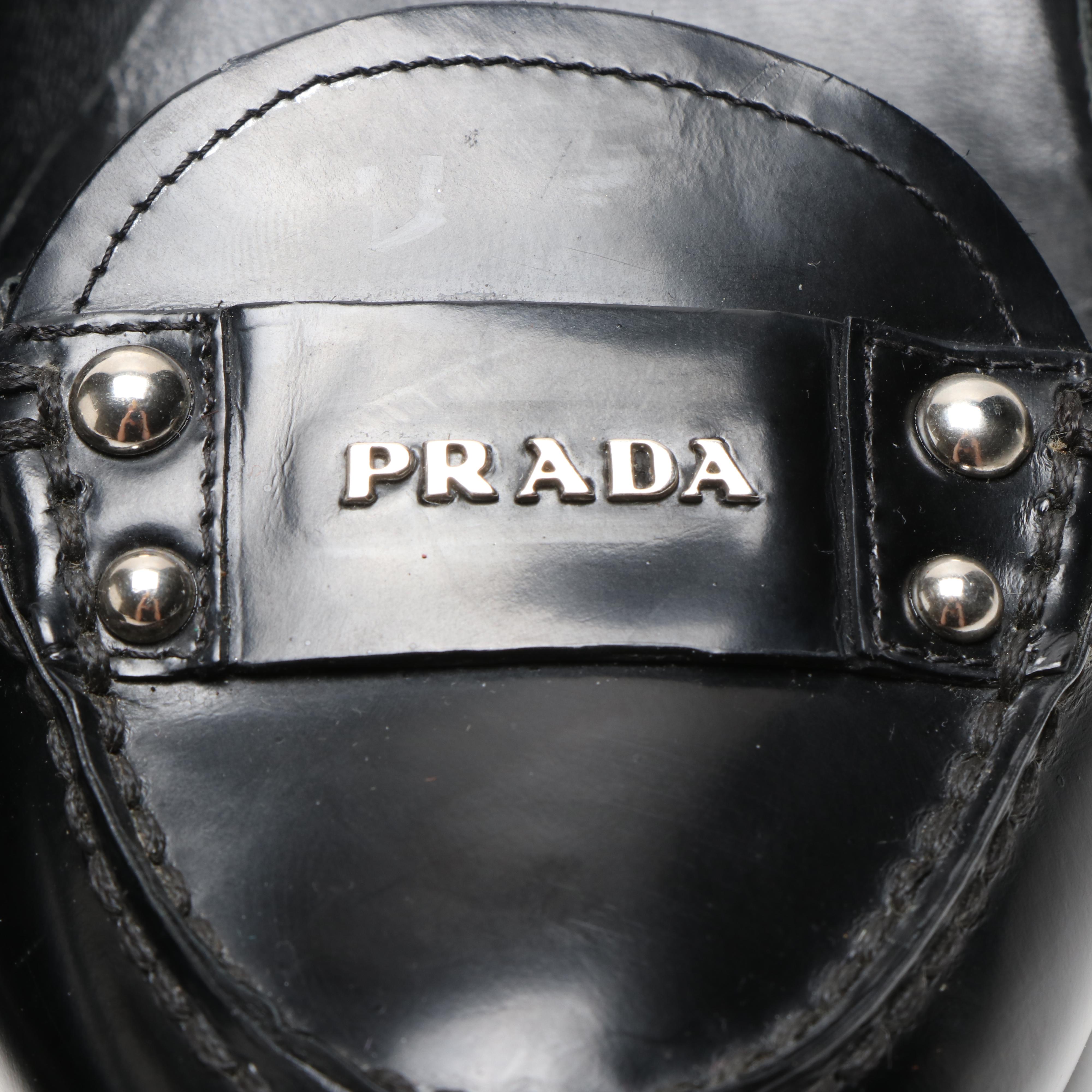 Prada Black Leather Heels
