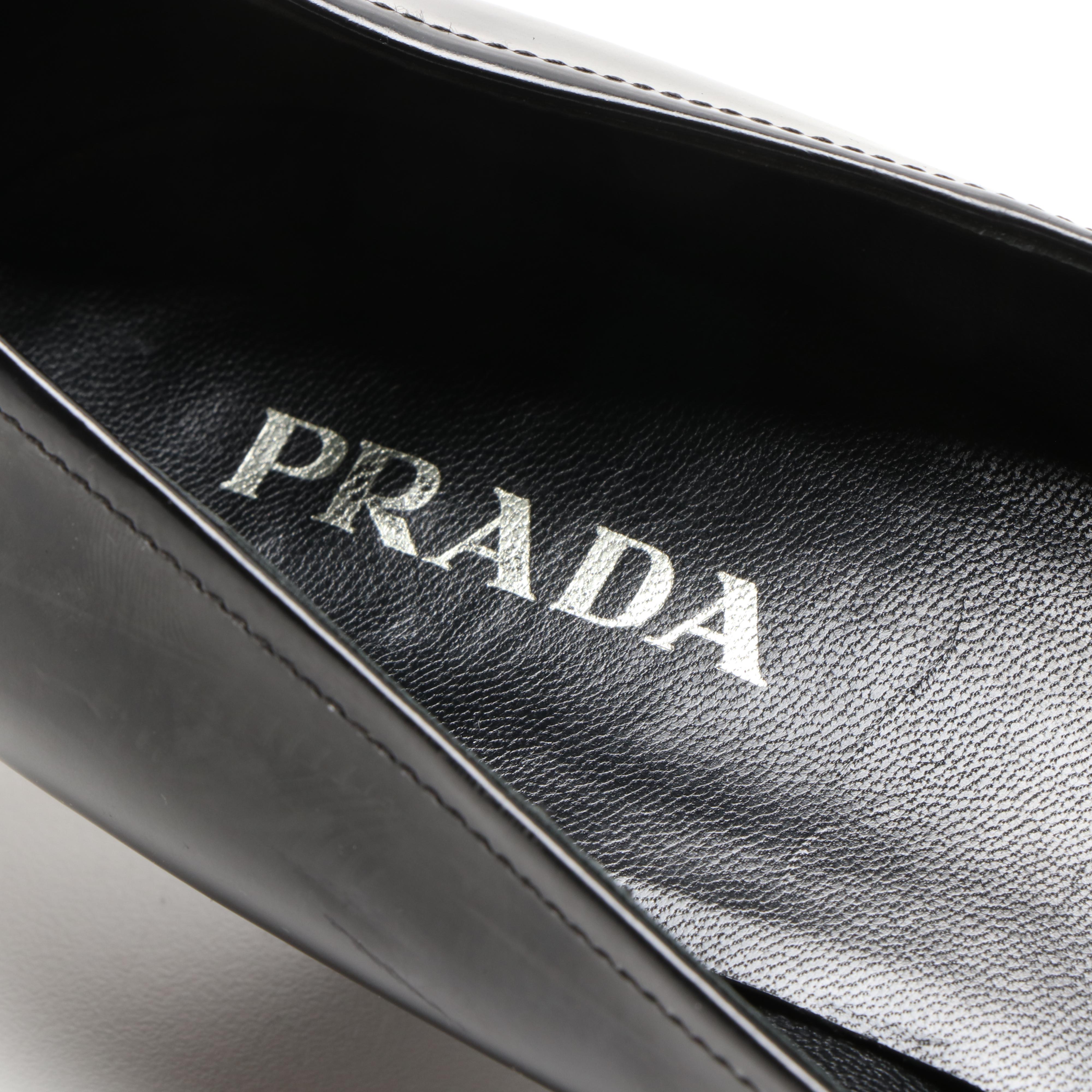 Prada Black Leather Heels