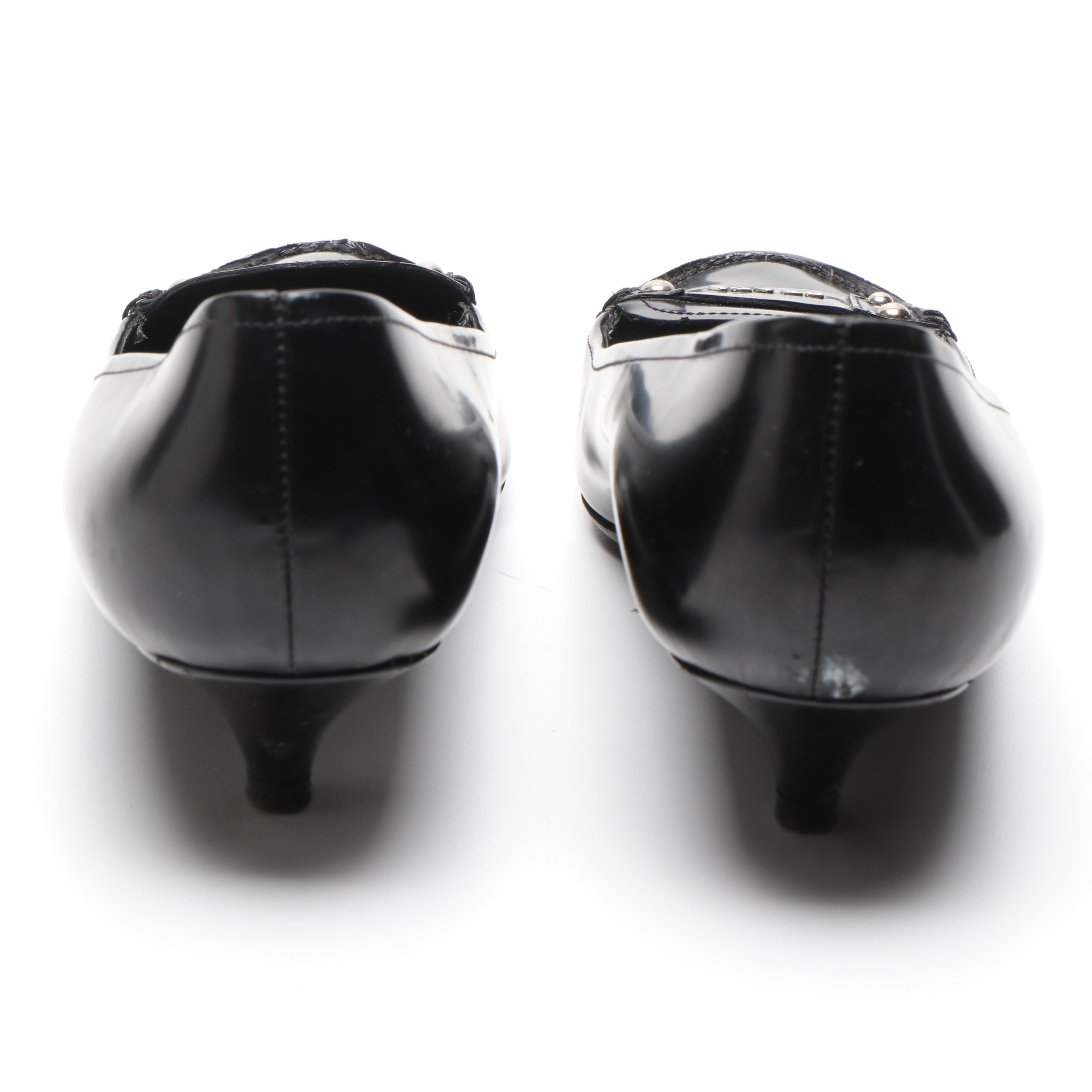 Prada Black Leather Heels