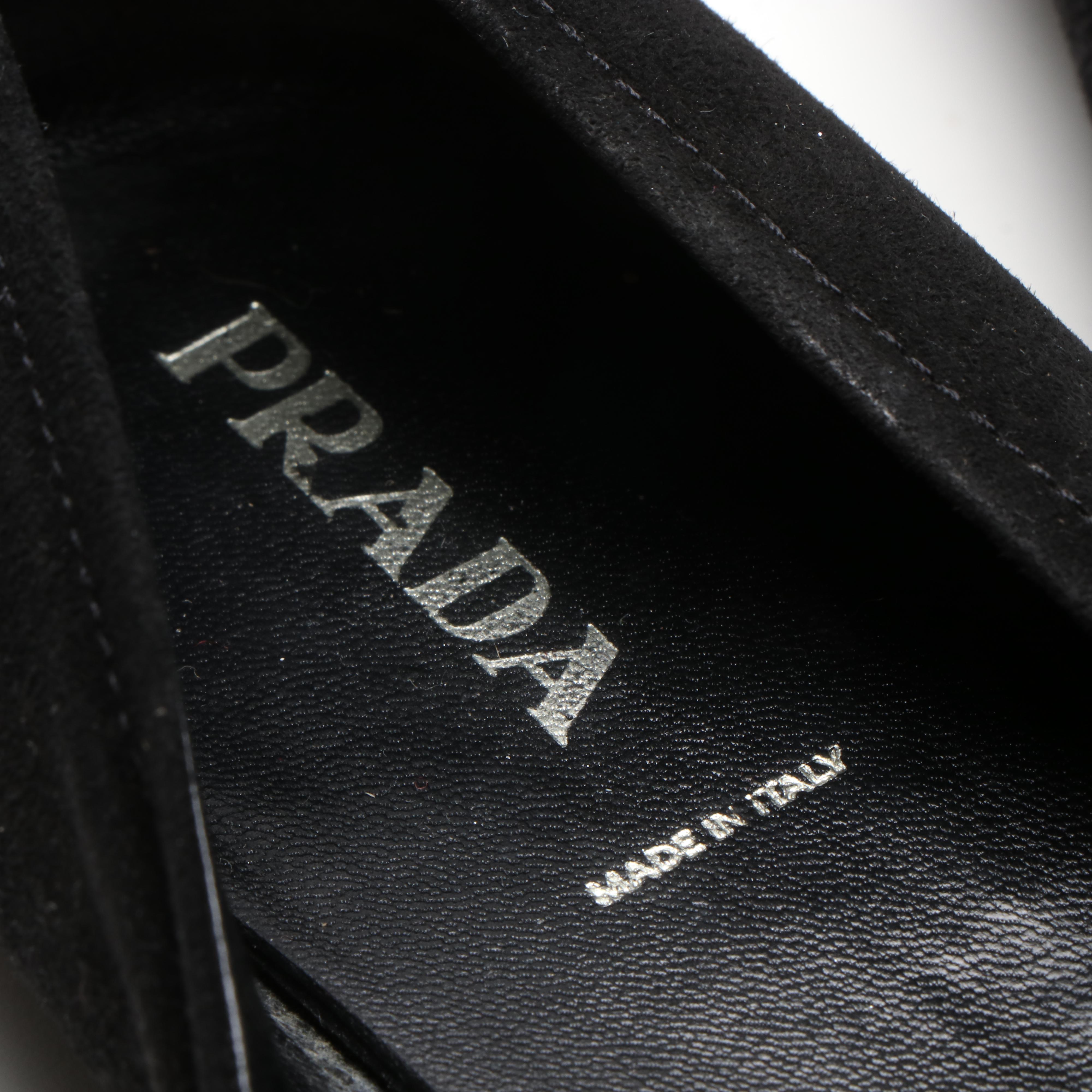 Prada Black Suede Pointed Toe Flats
