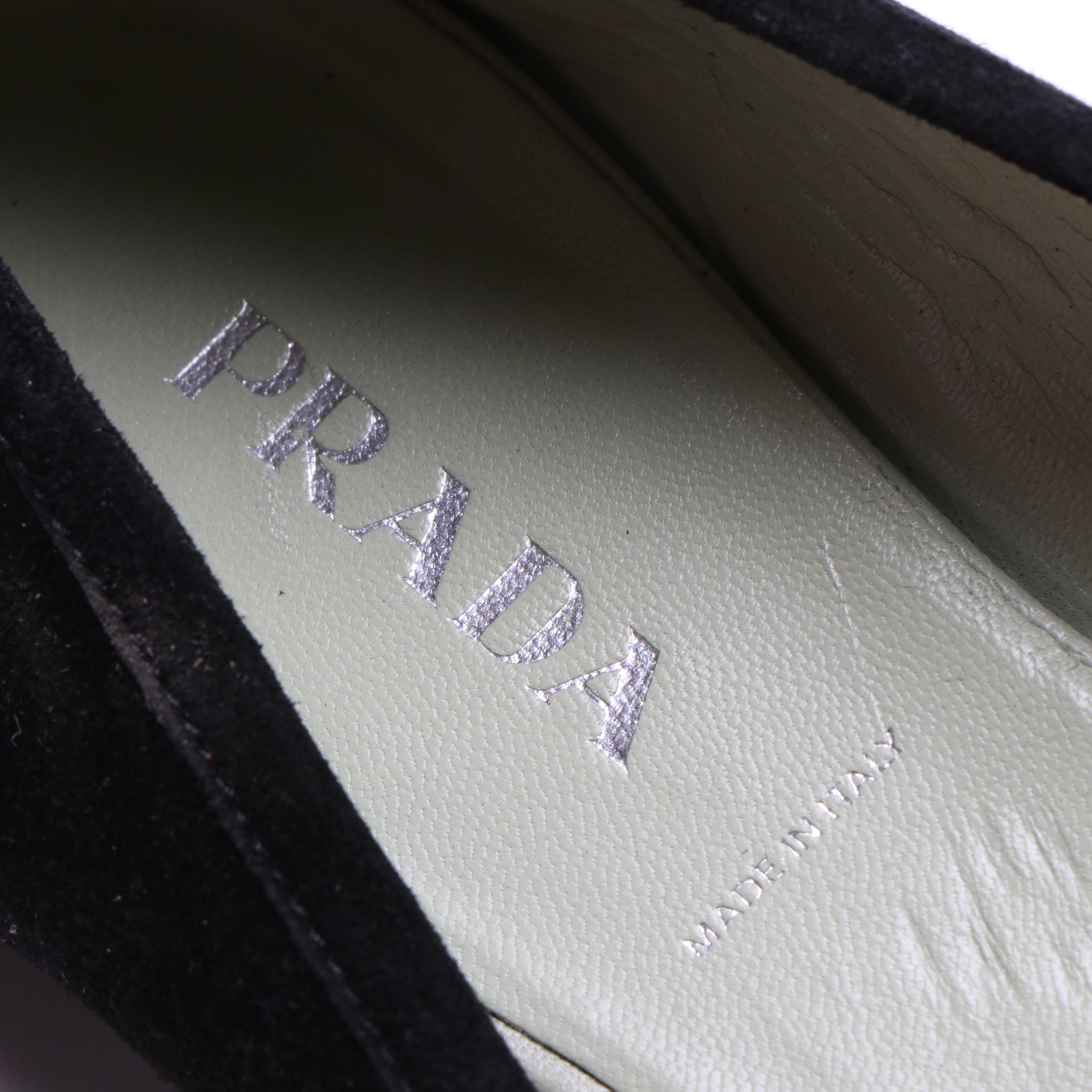 Prada Black Suede Pointed Toe Flats