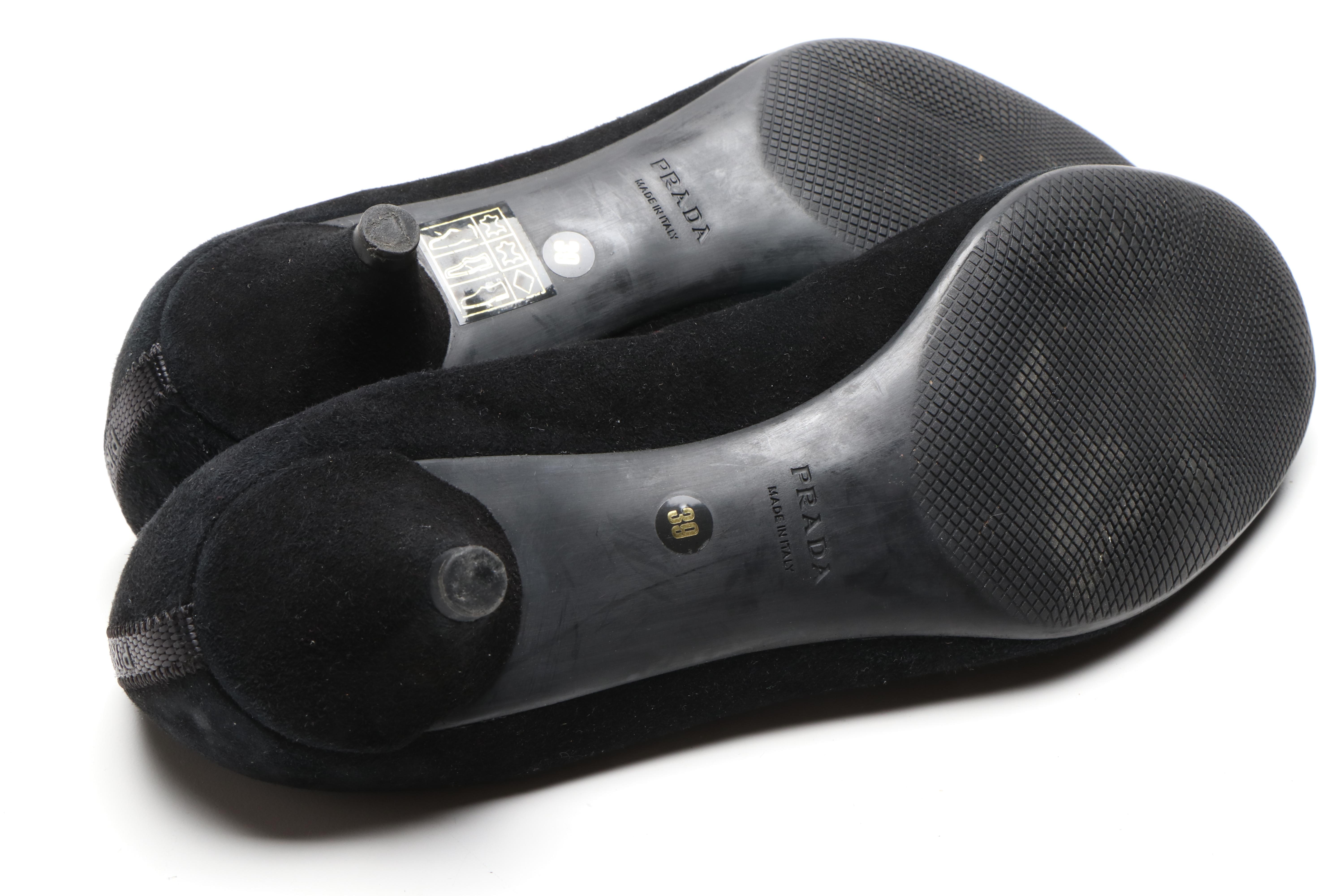 Prada Brown Suede and Black Suede Heels