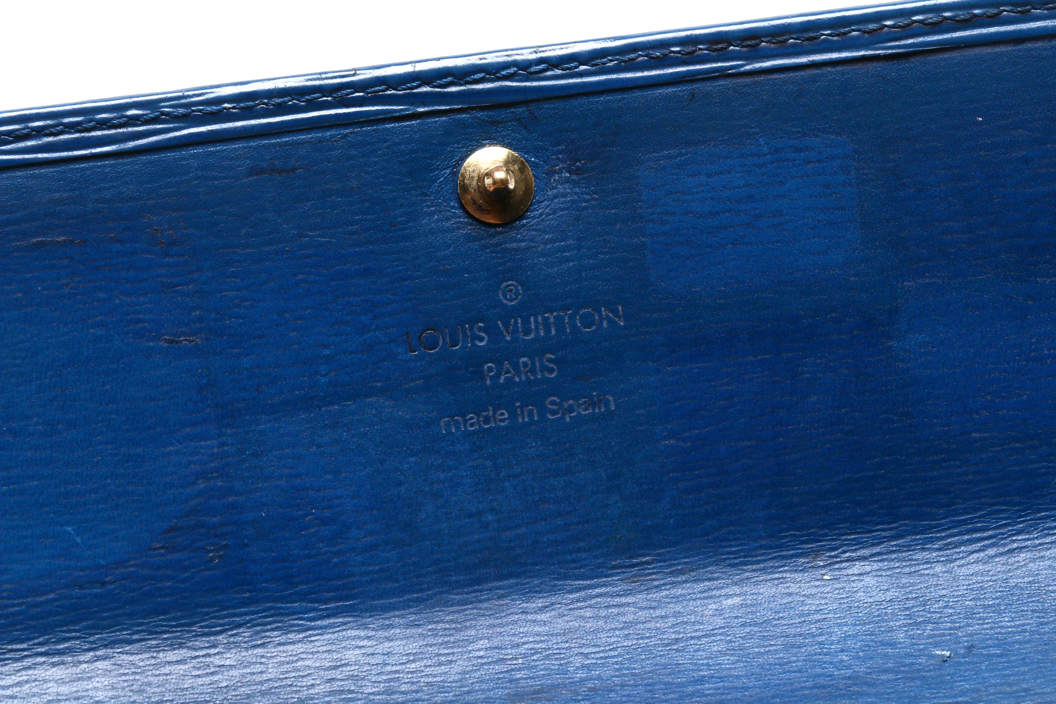 Louis Vuitton Toledo Blue EPI Leather Sarah Wallet and Borneo Green Key Holder