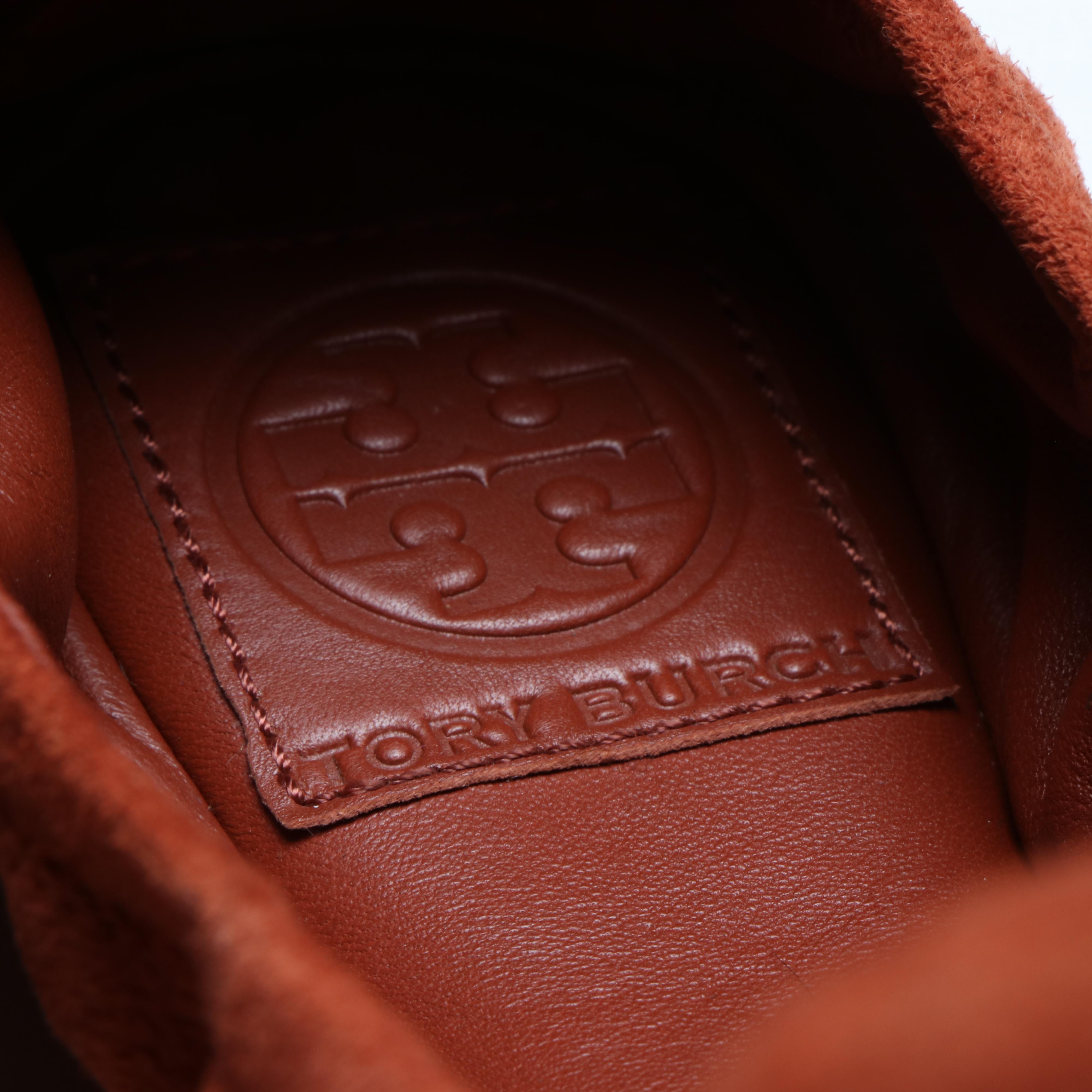 Tod's Tan Leather Driving Loafers and Tory Burch Rust Suede Ballet Flats