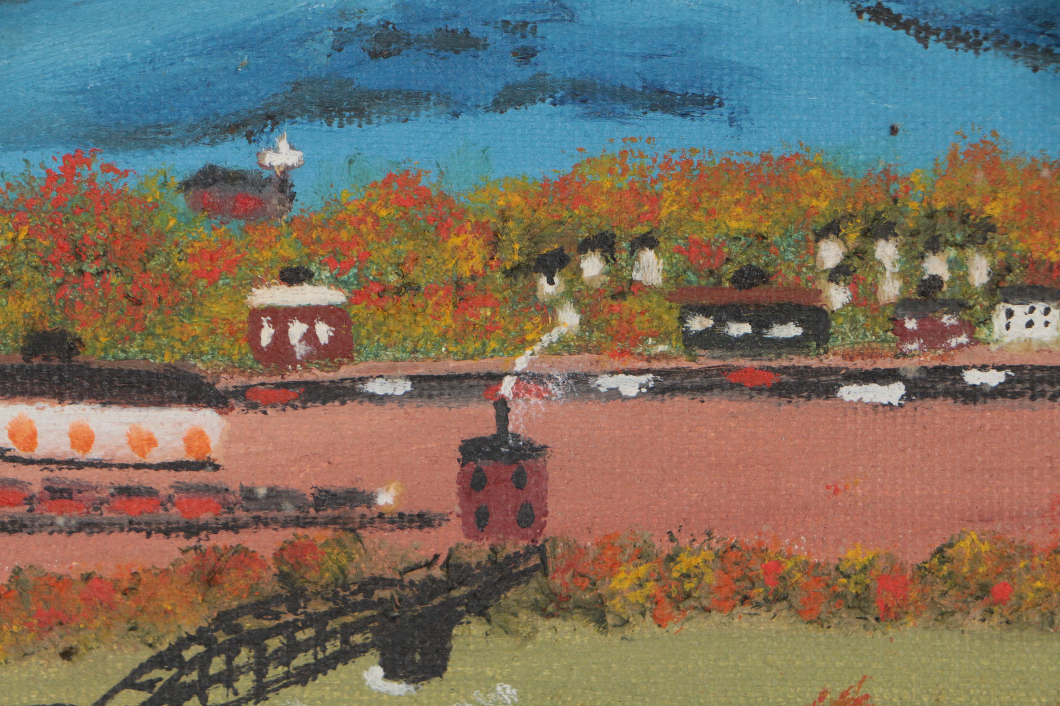 John Graves Folk Oil Painting "Autumn on the Mon"