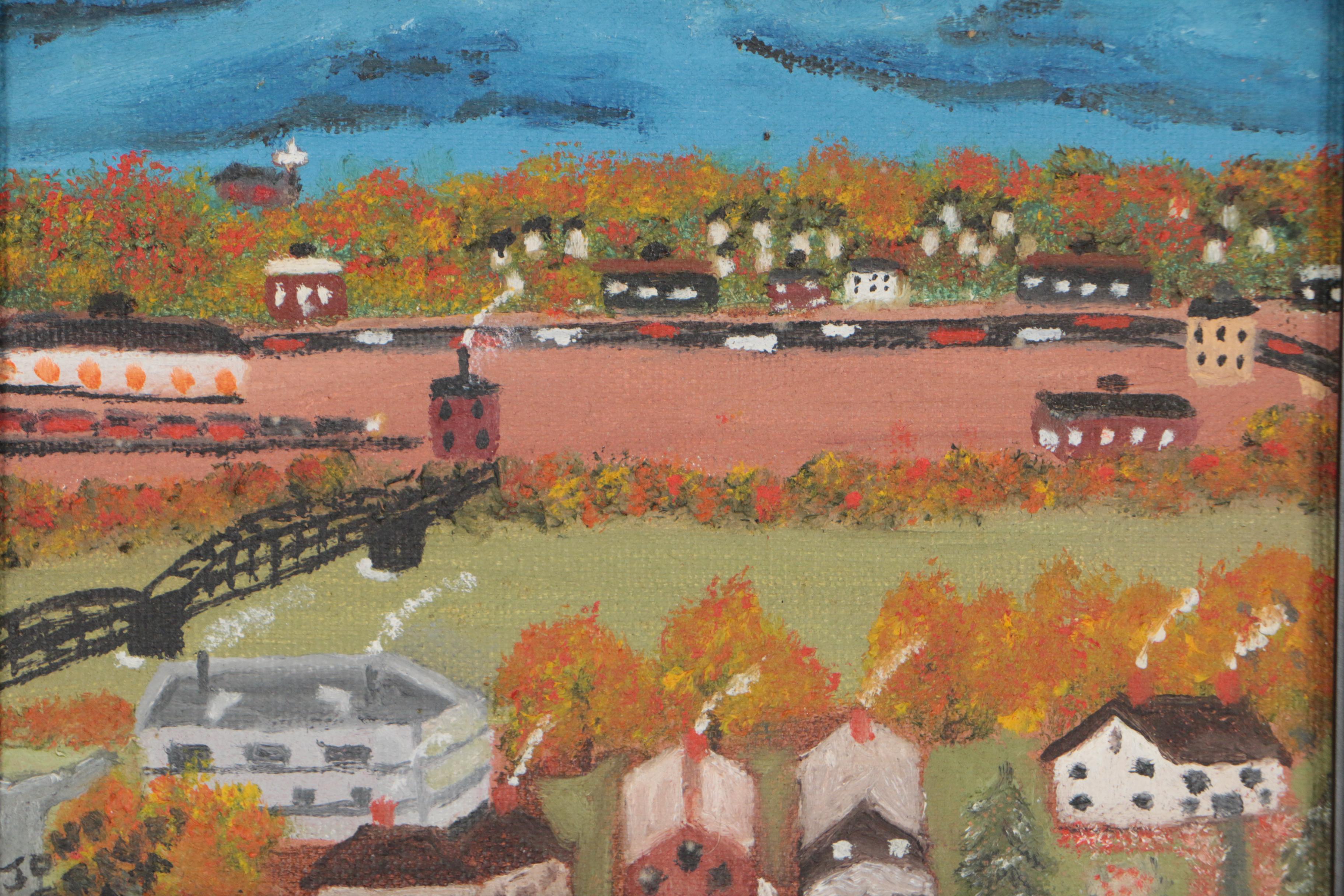 John Graves Folk Oil Painting "Autumn on the Mon"