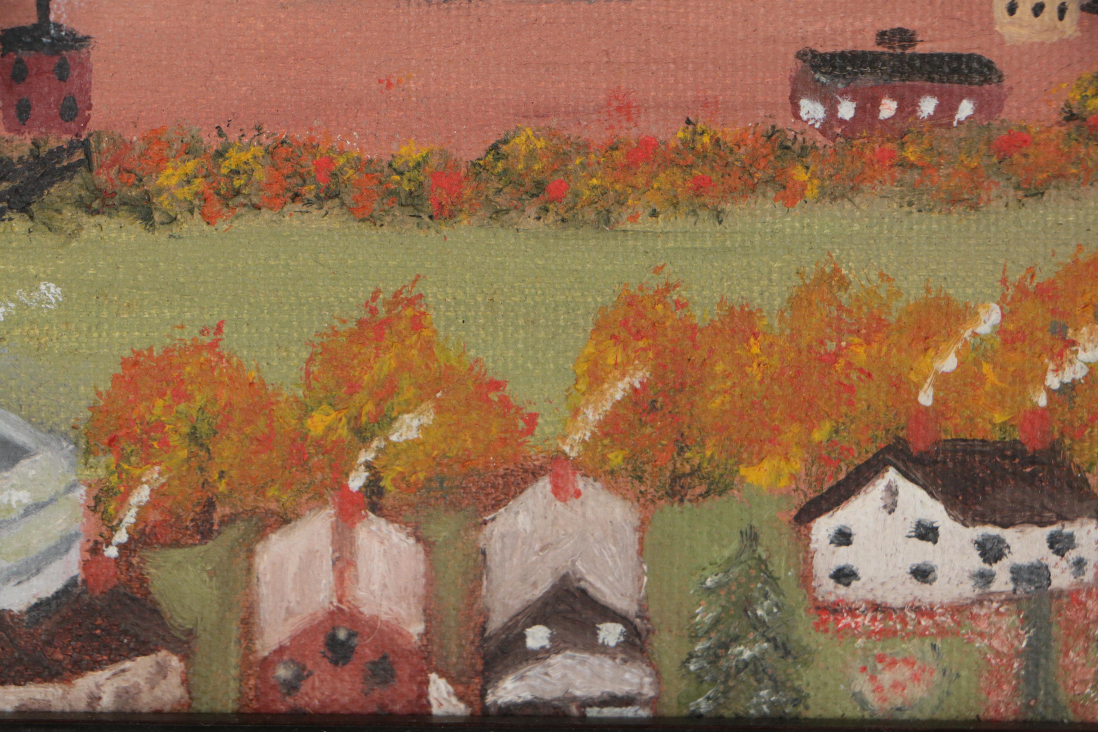 John Graves Folk Oil Painting "Autumn on the Mon"