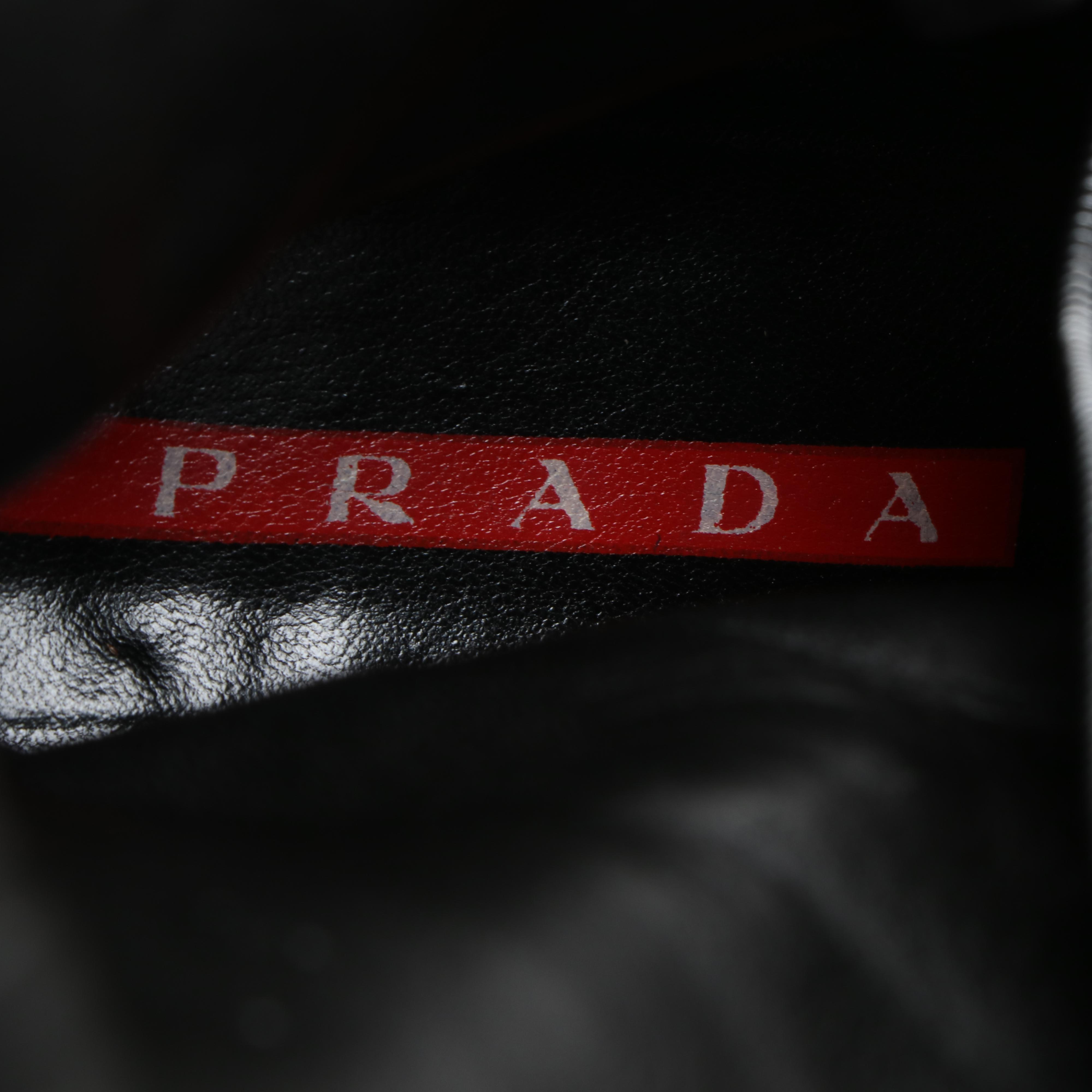 Prada Black Suede Square Toe Boots and Aquatalia Black Suede Wedge Boots