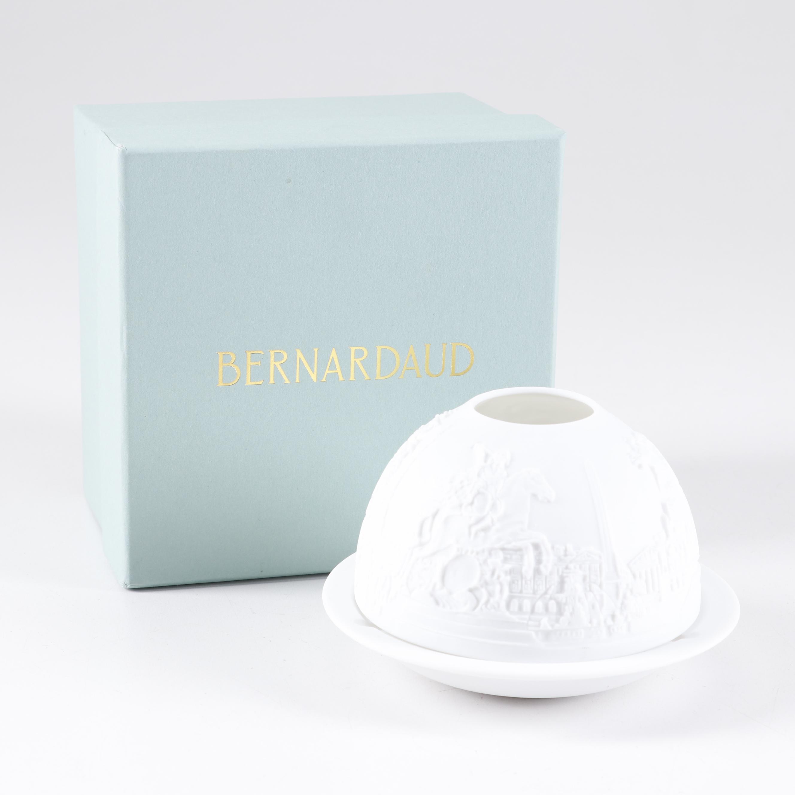 Hoya "Snowflake" Crystal Bowl and Bernardaud Porcelain Votive Holder