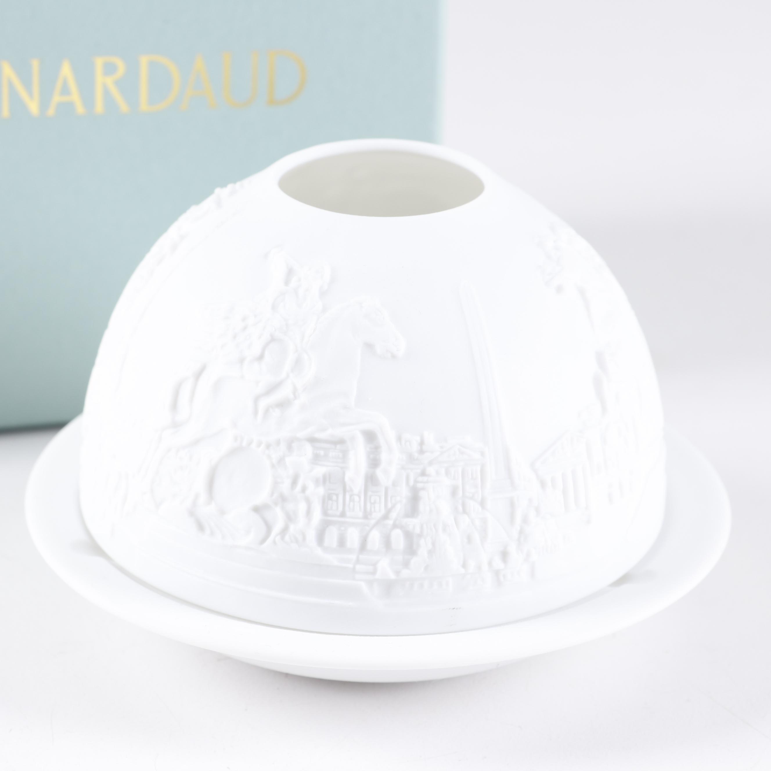 Hoya "Snowflake" Crystal Bowl and Bernardaud Porcelain Votive Holder