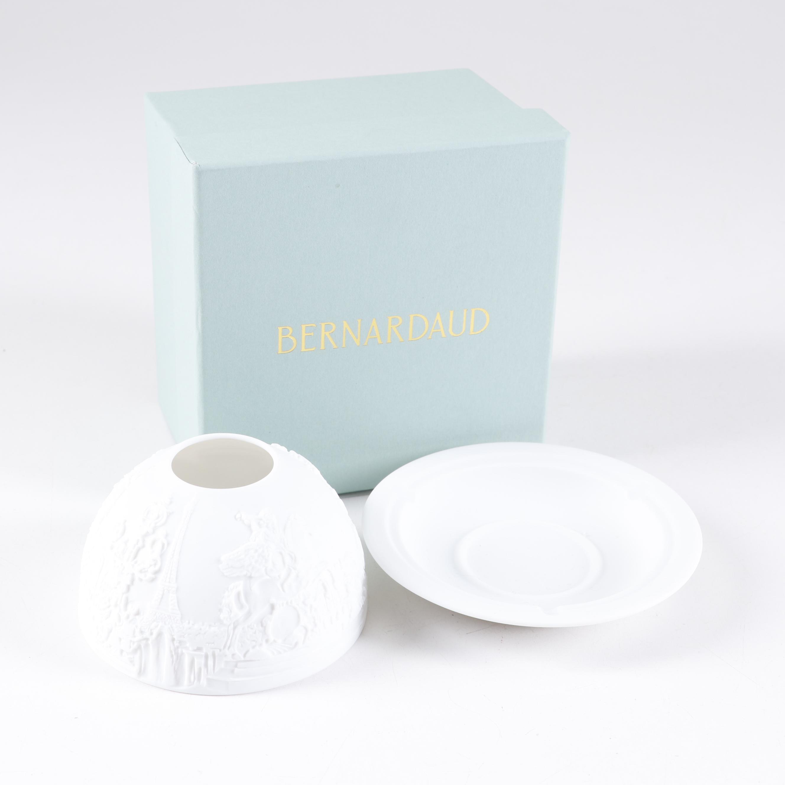 Hoya "Snowflake" Crystal Bowl and Bernardaud Porcelain Votive Holder