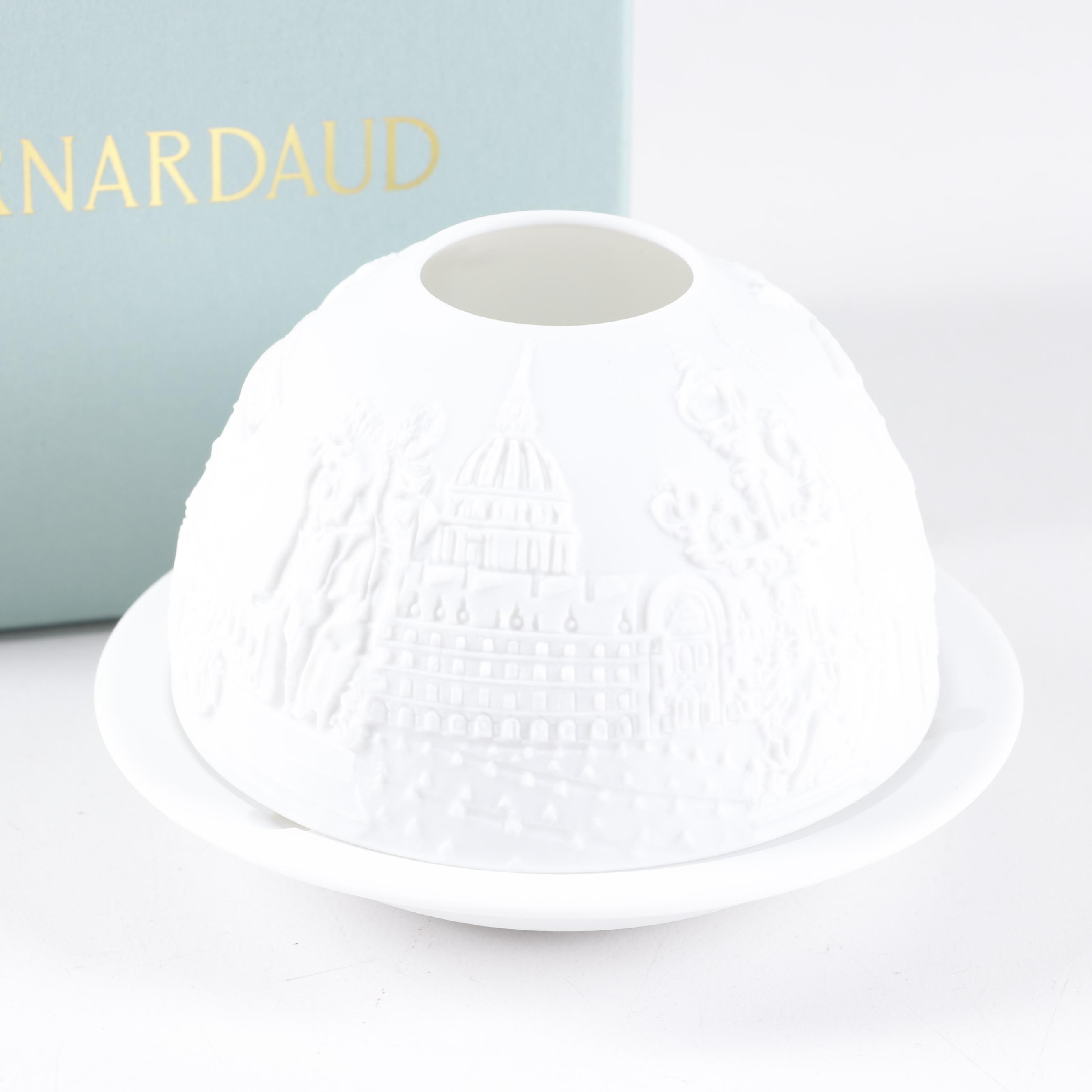 Hoya "Snowflake" Crystal Bowl and Bernardaud Porcelain Votive Holder