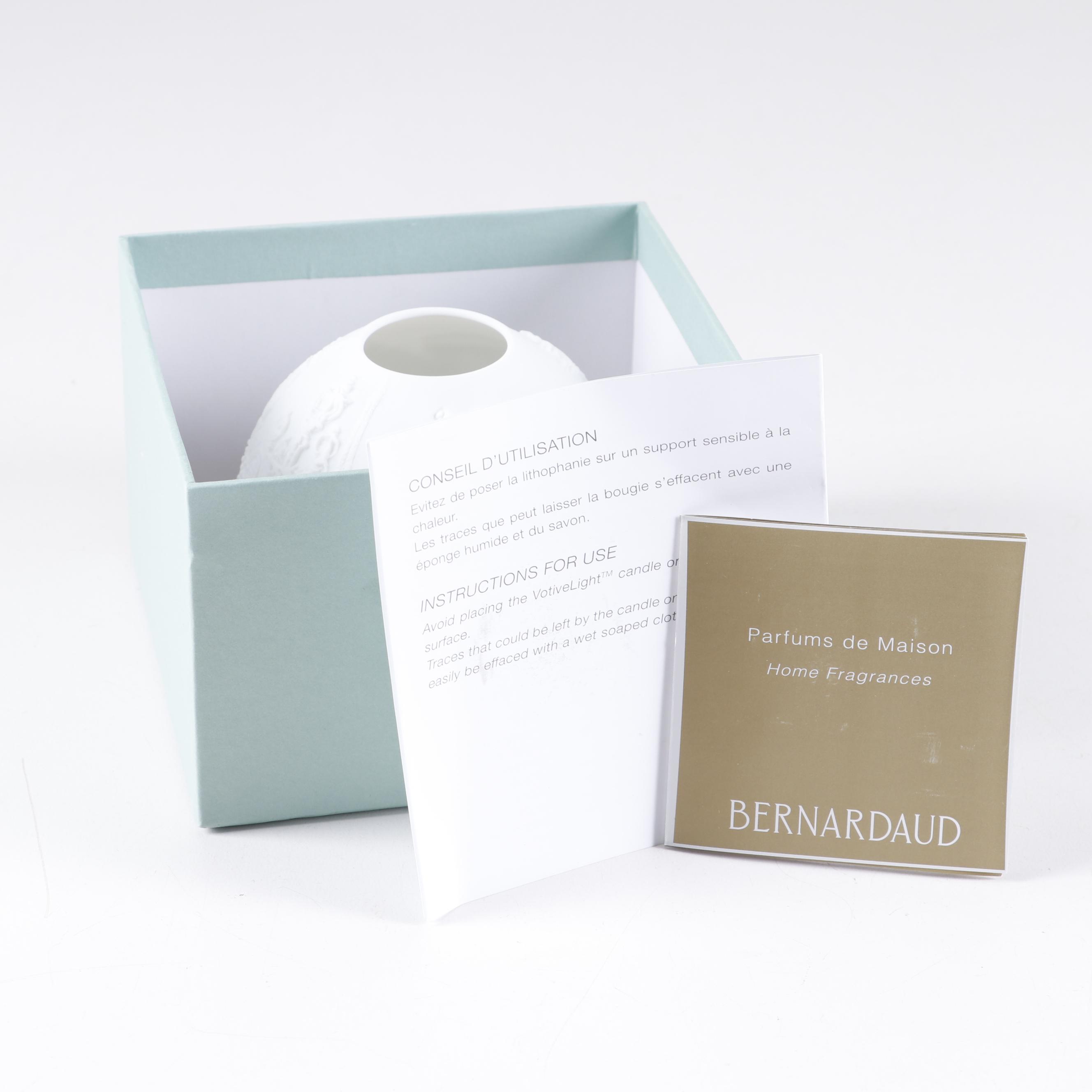 Hoya "Snowflake" Crystal Bowl and Bernardaud Porcelain Votive Holder