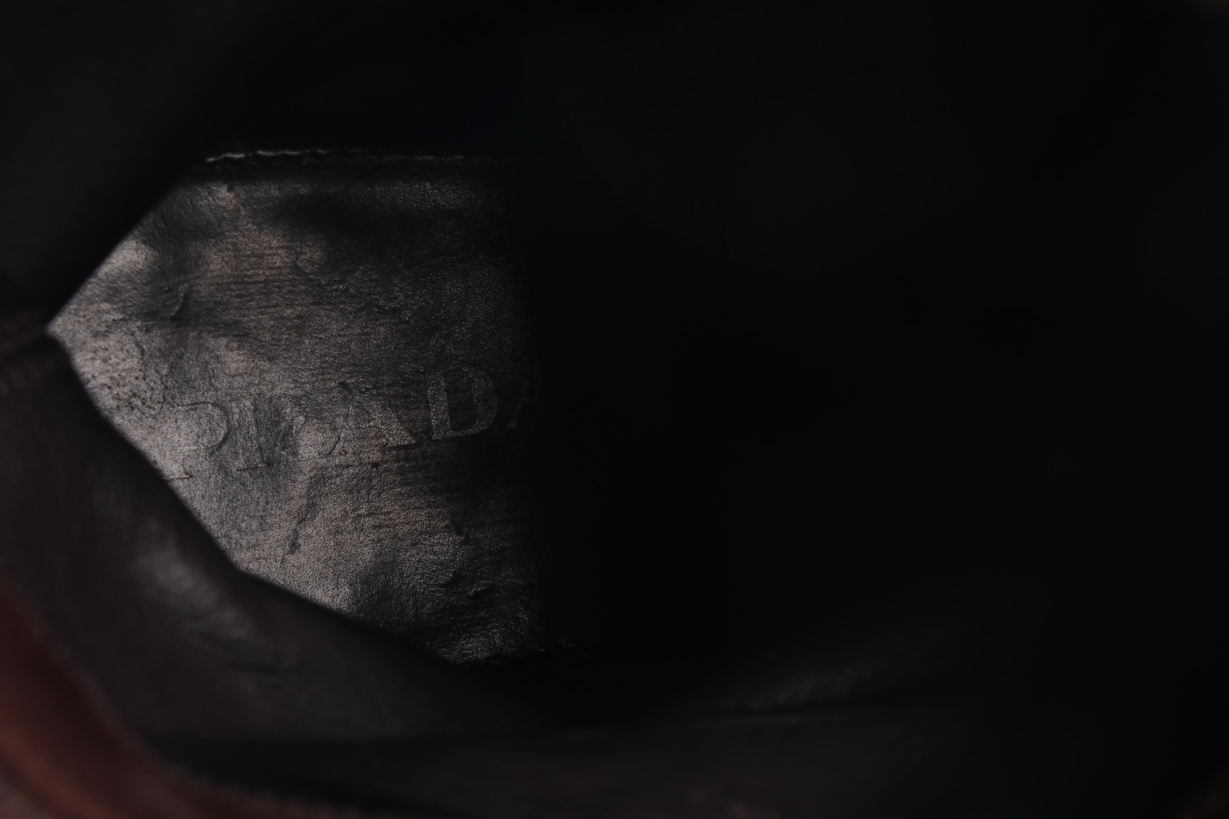 Women's Prada Brown Leather Slouchy Boots with Buckle