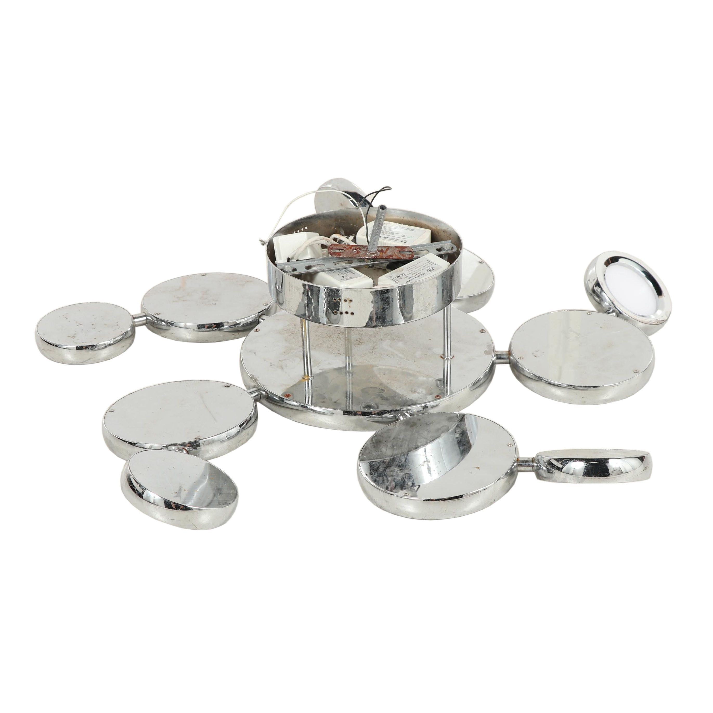 ET2 Lighting "Timbale" Polished Chrome LED Flush Mount Chandelier