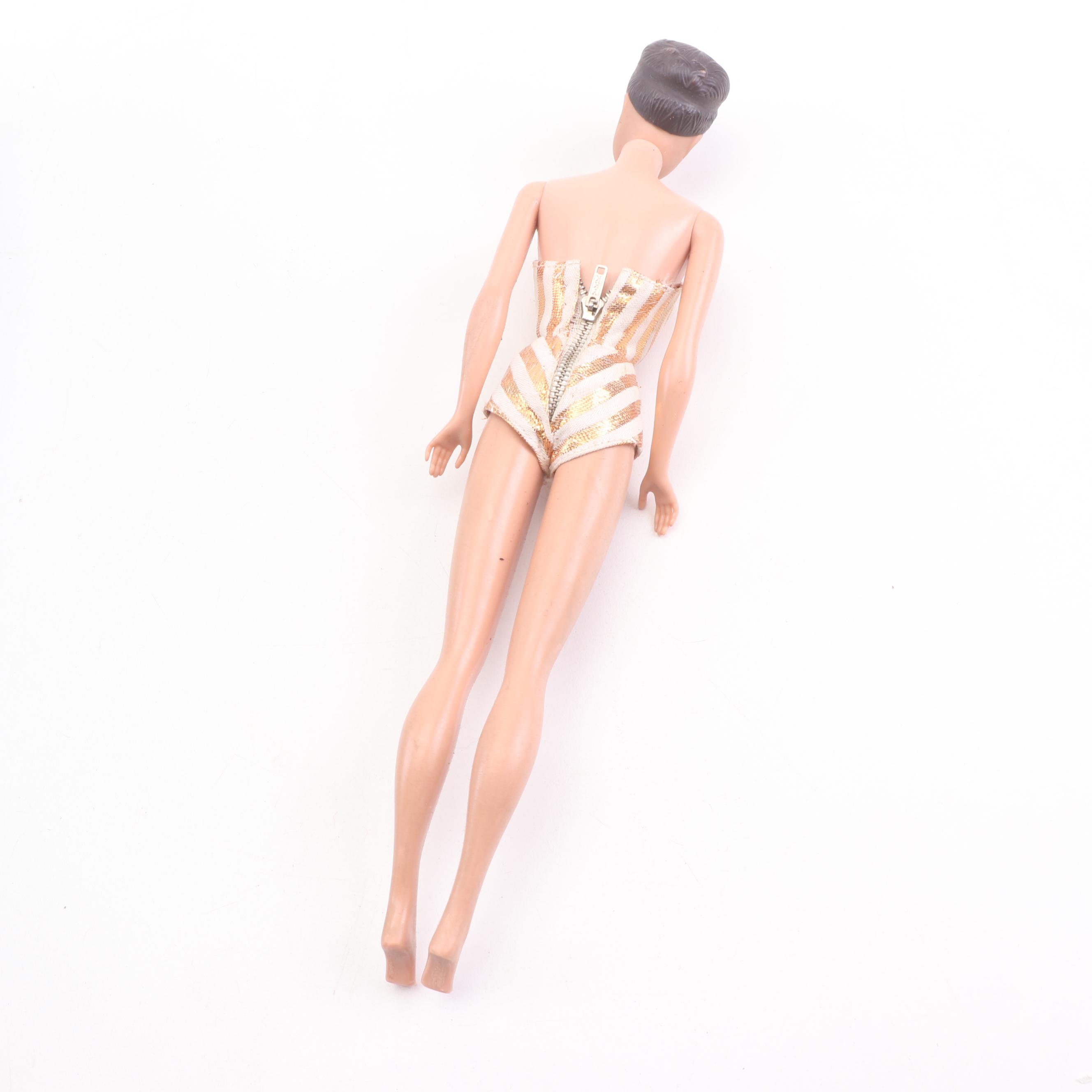 Vintage Doll with Accessories in Ken and Barbie Carrying Cases