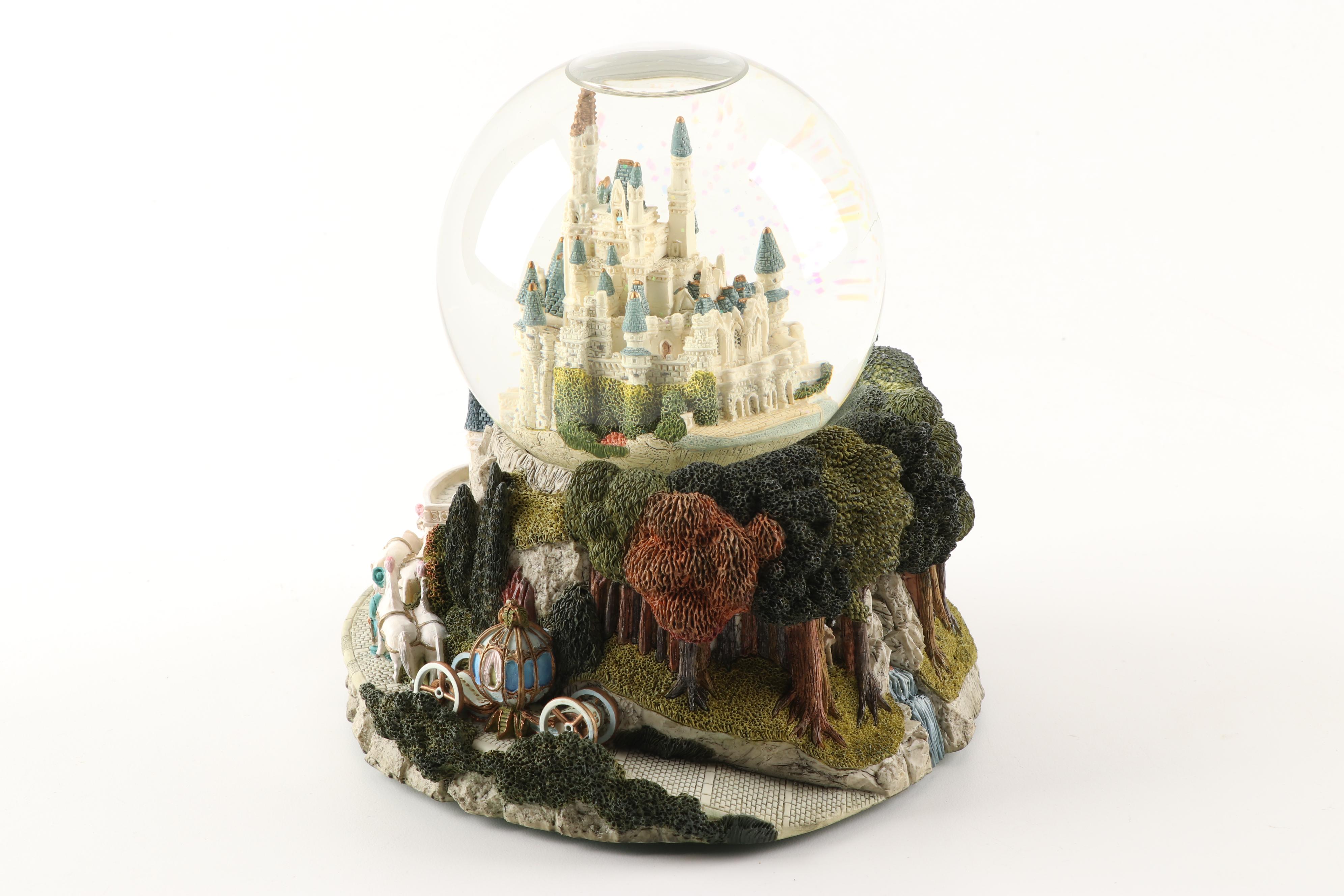 Walt Disney's Cinderella Castle Snow Globe "So This is Love" Music Box