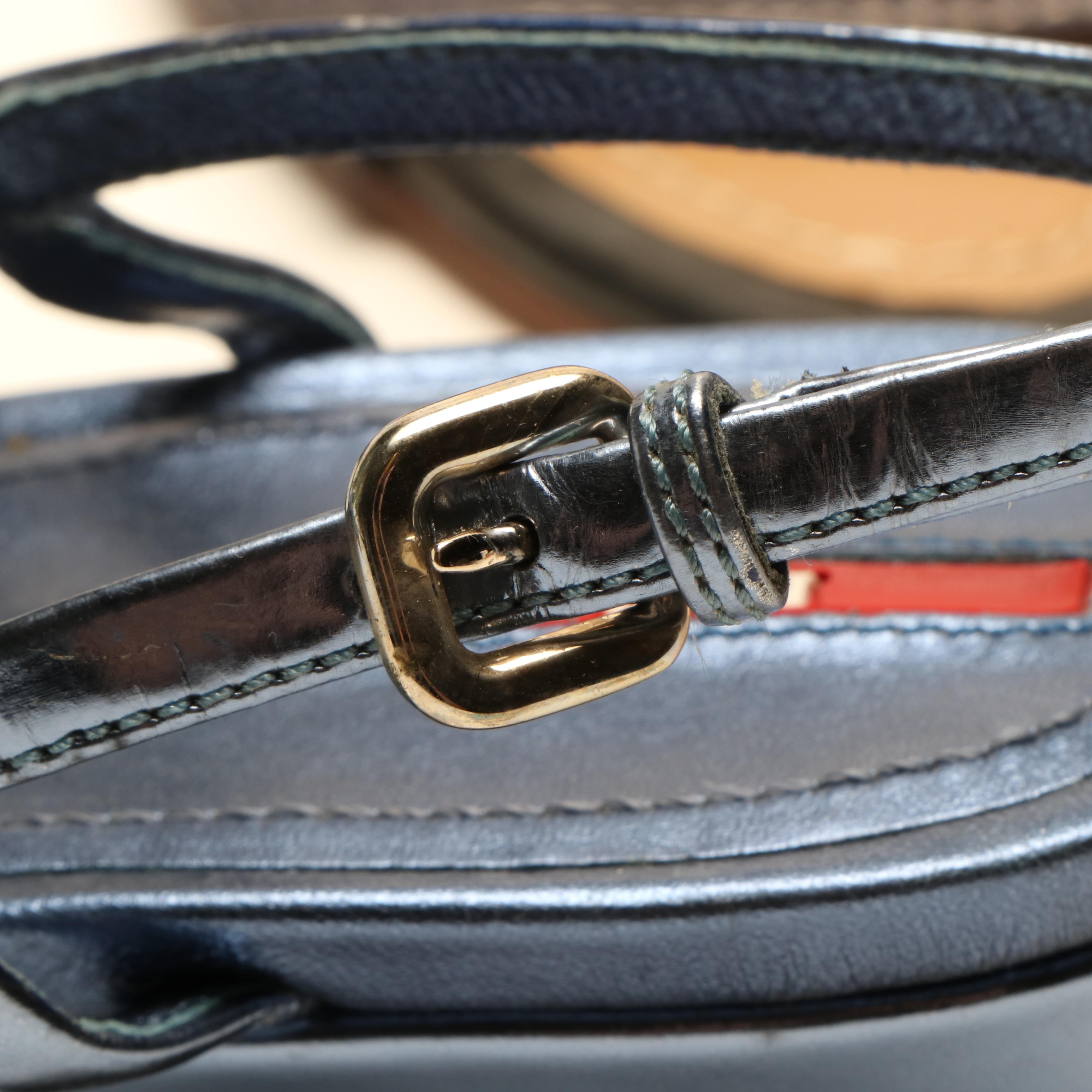 Prada Metallic Blue Leather and Chloé Canvas and Leather Wedge Sandals